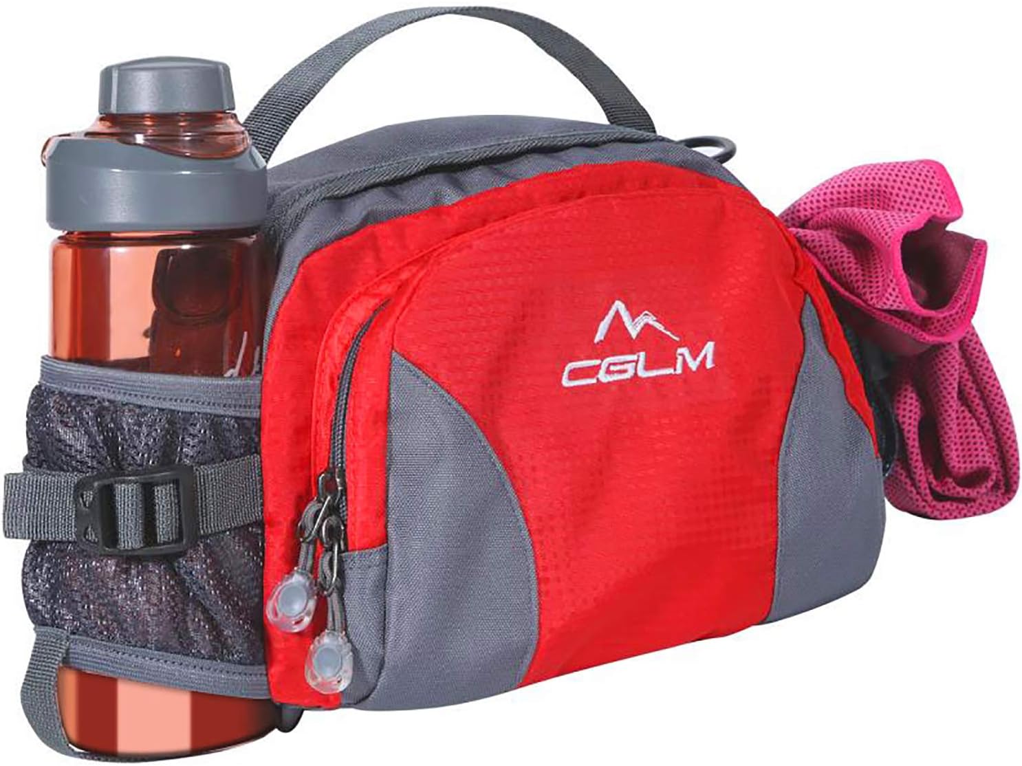 Riñonera de senderismo con soporte para botella de agua para hombres y mujeres al aire libre, caminar, correr, lumbar compatible con teléfonos