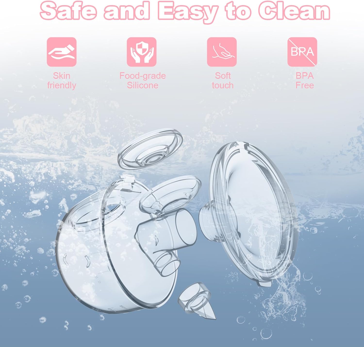 Extractor de leche manos libres, extractores de leche portátiles para lactancia, bomba eléctrica portátil inalámbrica con 3 modos y 9 niveles, brida