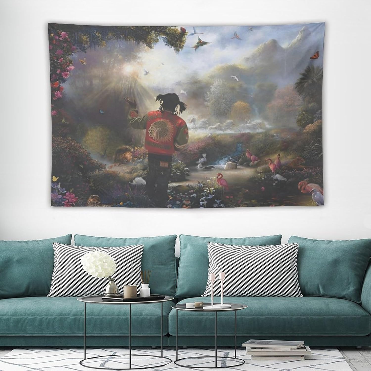 NOsawa Tapiz de rapero cantante para dormitorio, jefe, decoración del hogar, álbum de pared, divertido póster colgante con imagen, impresión de sala