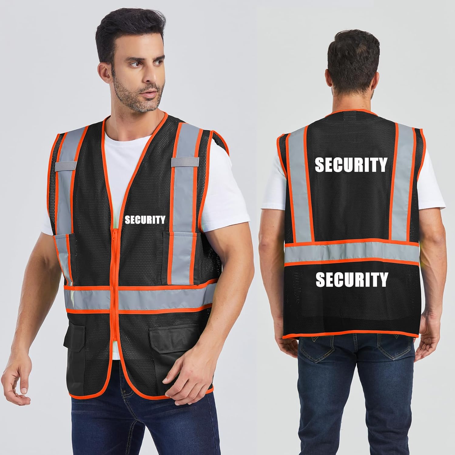 BeautyWill Chaleco de seguridad personalizado Clase 2 Chaleco reflectante de alta visibilidad