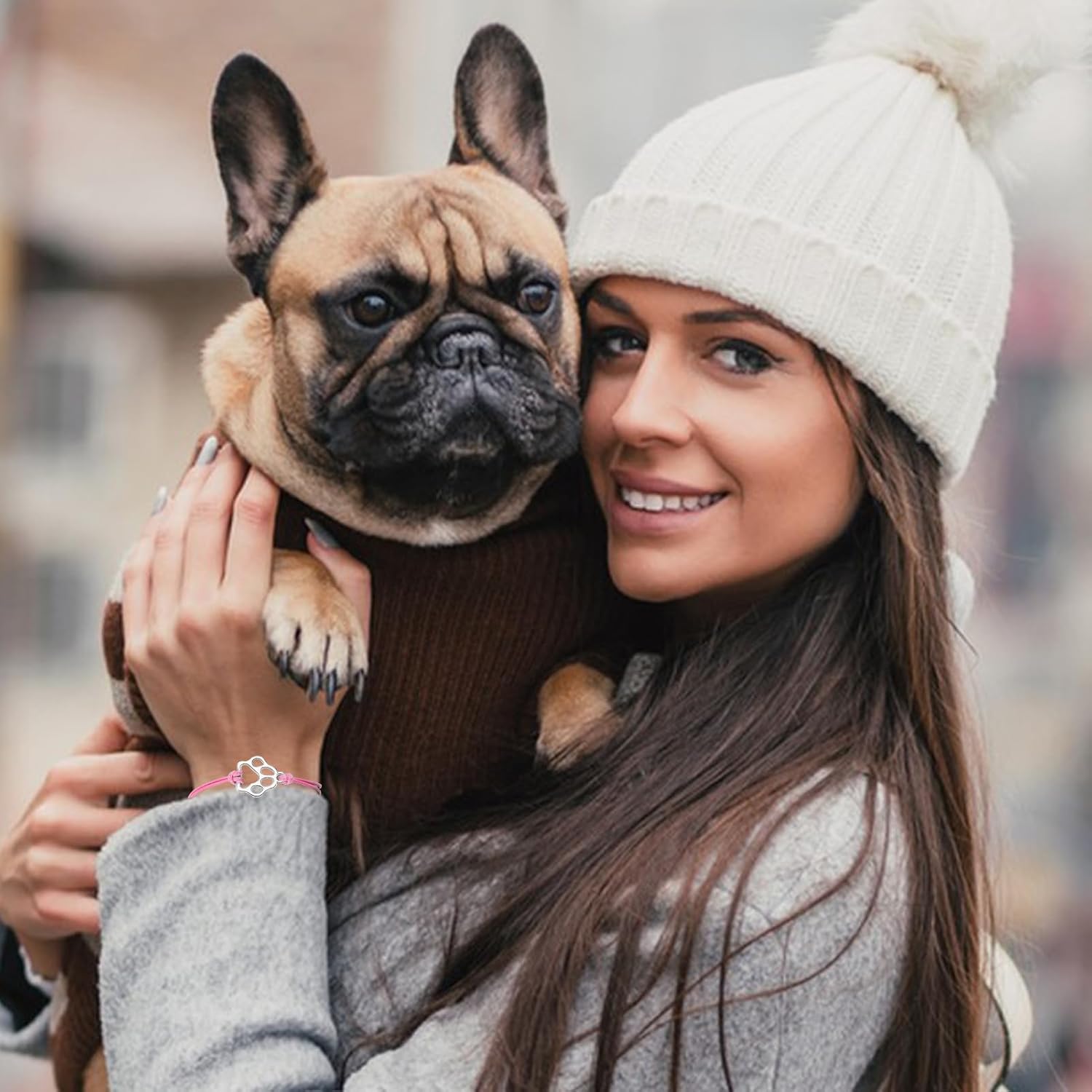 Puppy Dog Bracelets for Women Men Dog Memorial Gifts for Dog Lover Friendship Gifts for Her His Couples Adjustable String