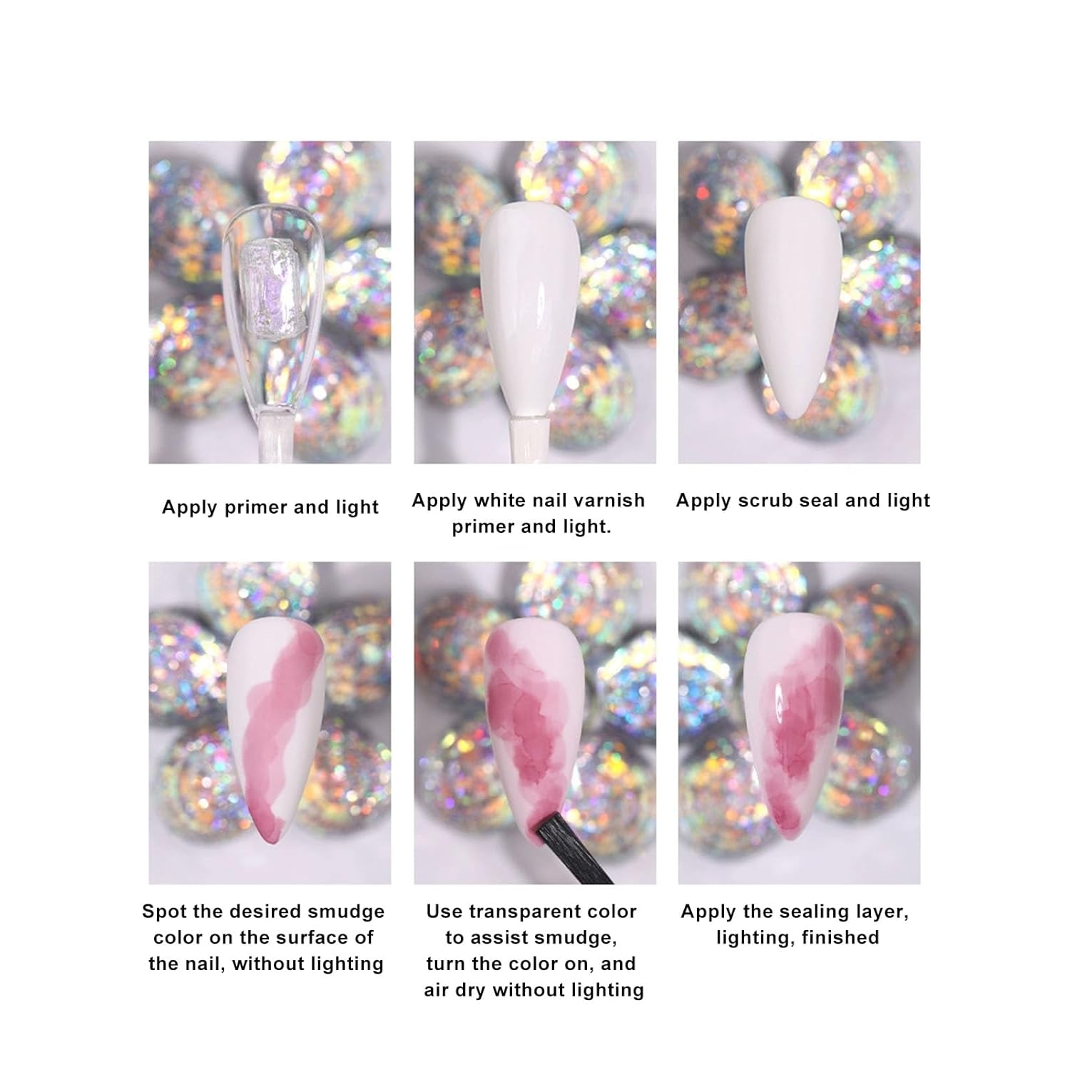 Juego de 13 colores de esmalte de uñas floreciente acuarela DIY Nail Art Dye Gel Decoraciones Herramienta de manicura