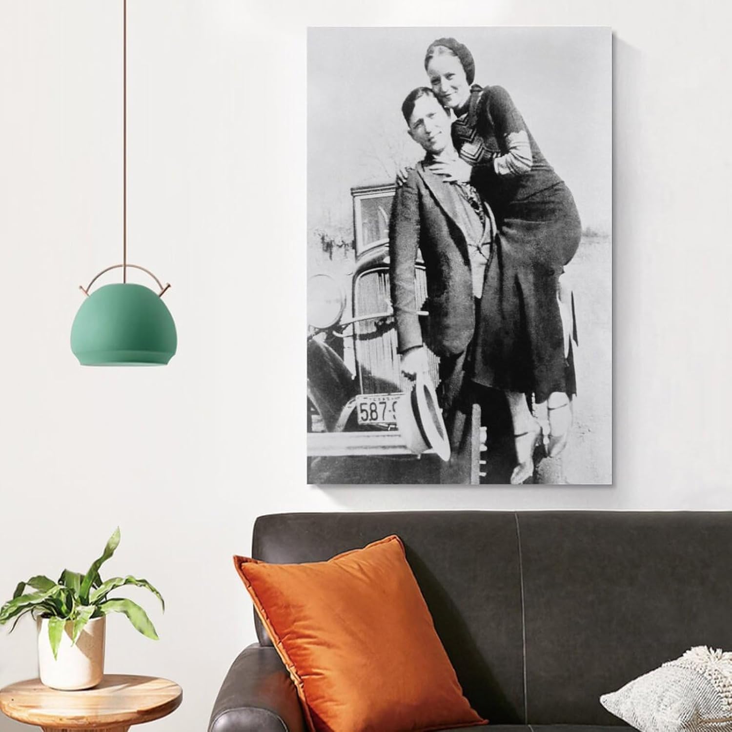 Póster en blanco y negro con Bonnie y Clyde Wanted Gangster, decoración de pared, póster de arte de pared, pinturas en lienzo, decoración de pared,