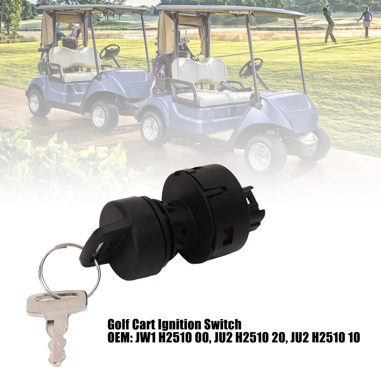 Interruptor de encendido para carrito de golf, interruptor de llave de encendido JW1 H2510 00, conjunto de interruptor de encendido con 2 llaves