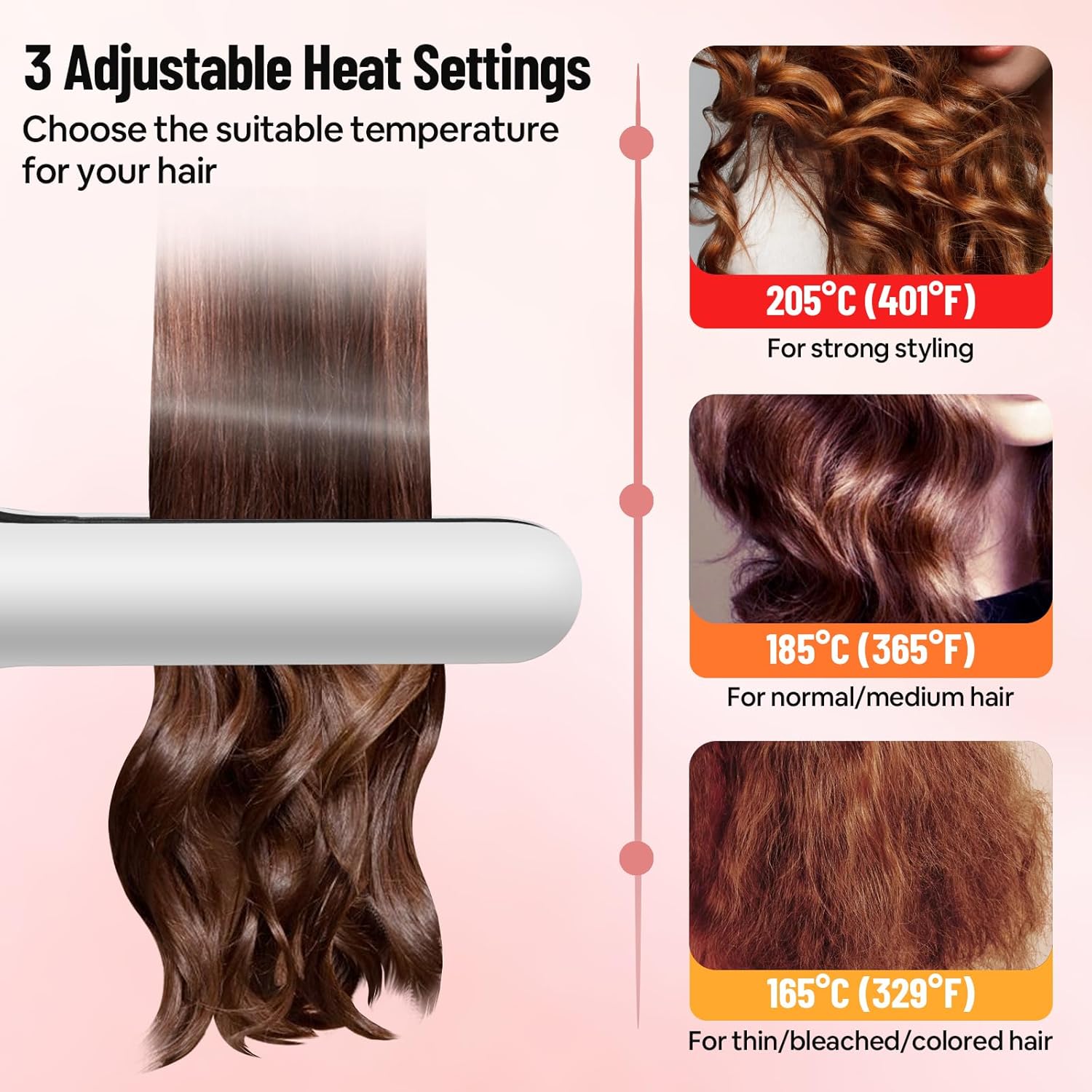 SUNMAY Voga Plus – Alisador y rizador de pelo inalámbrico iónico, plancha plana con revestimiento de cerámica de calentamiento rápido, alisador de