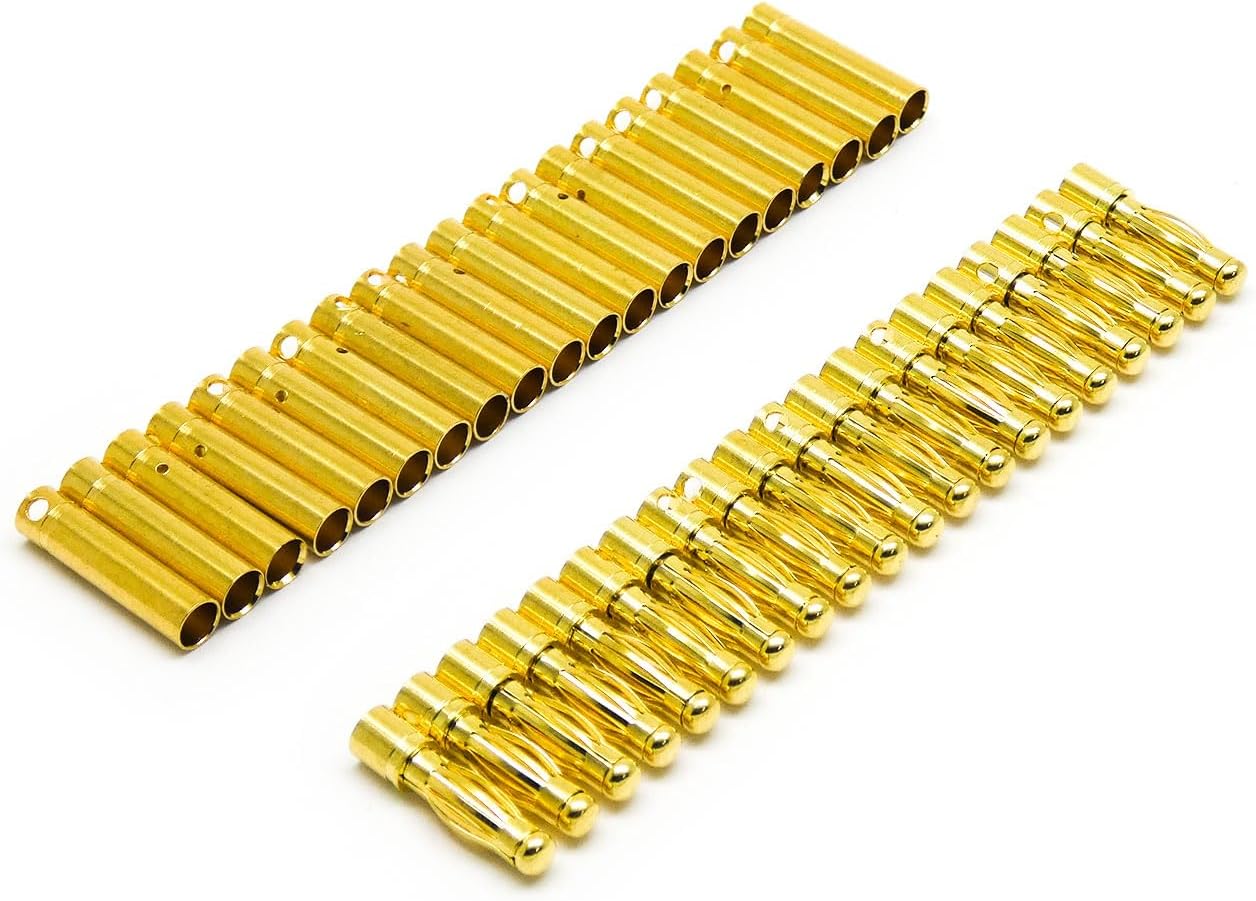 20 pares de conectores de bala de 0.157 in de enchufe banana macho y hembra