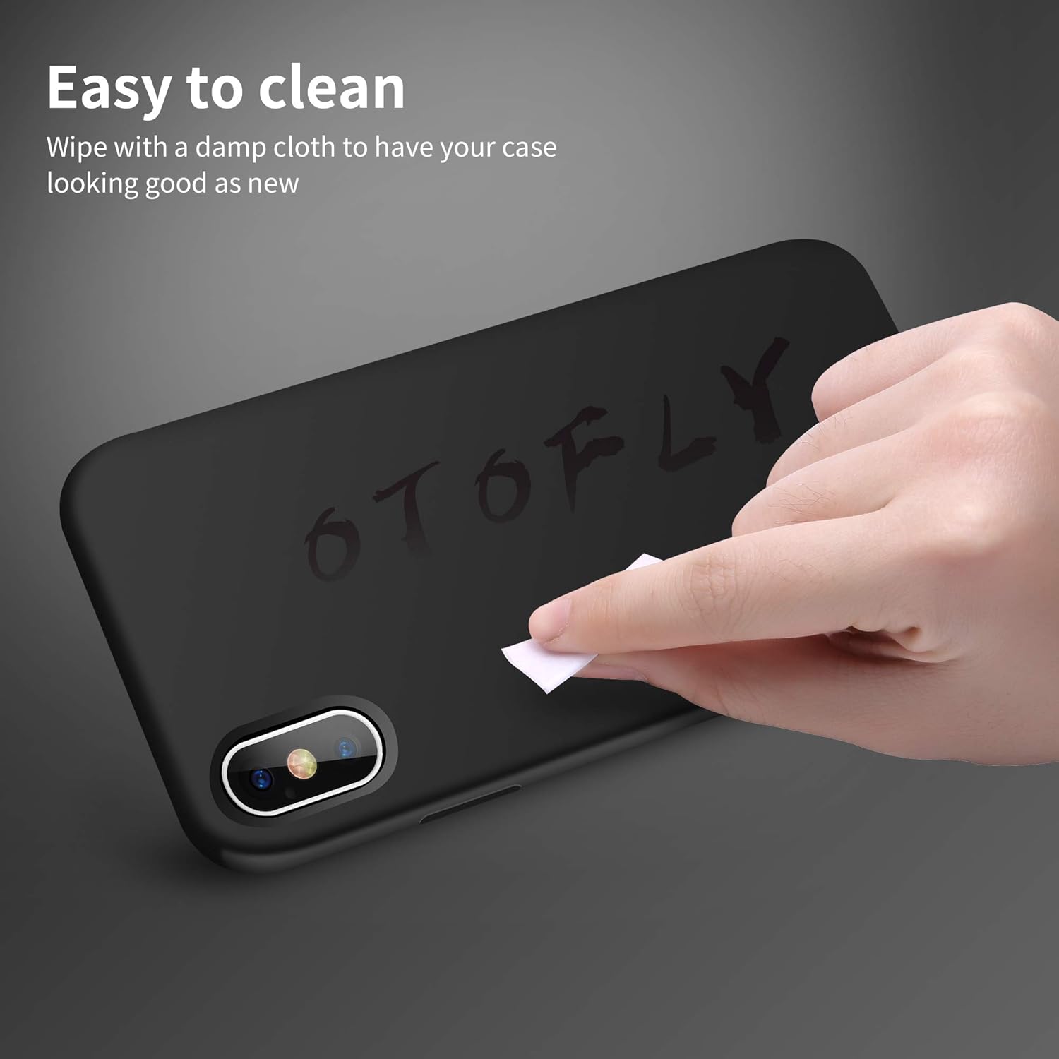 OTOFLY Funda para iPhone X, serie sedosa y suave al tacto, funda protectora de goma de silicona suave de alta calidad, compatible con Apple iPhone X
