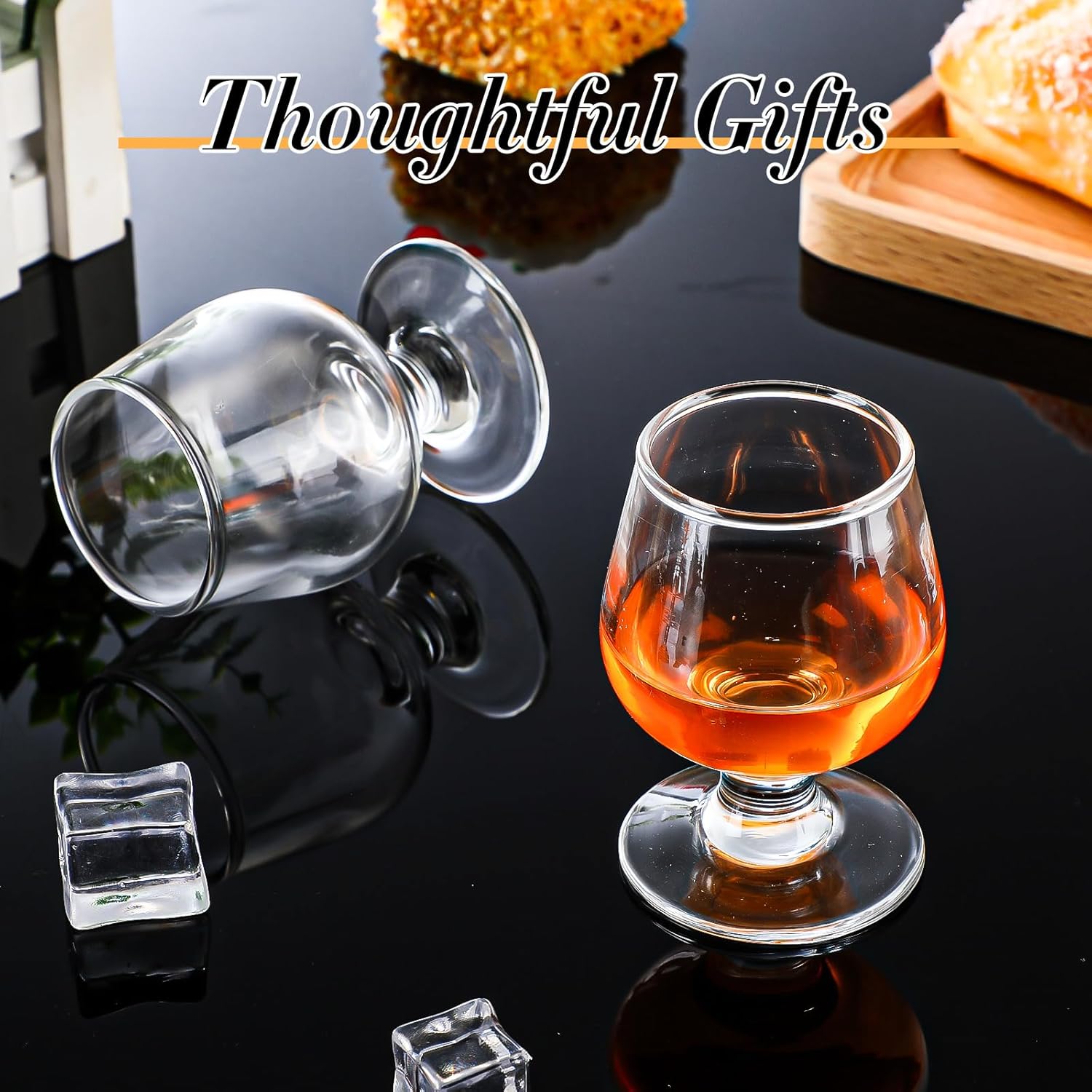 Qunclay 48 vasos de chupito, lindos vasos de coñac, pequeños sorteos de brandy para degustar brandy, copas de oporto para whisky, brandy, vino,