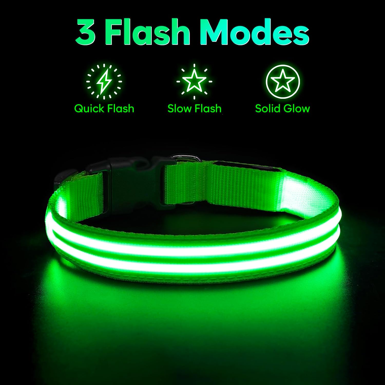 Collares de perro con luces LED recargables, collares de perro que brillan en la oscuridad, para seguridad nocturna, collar de cachorro iluminado,