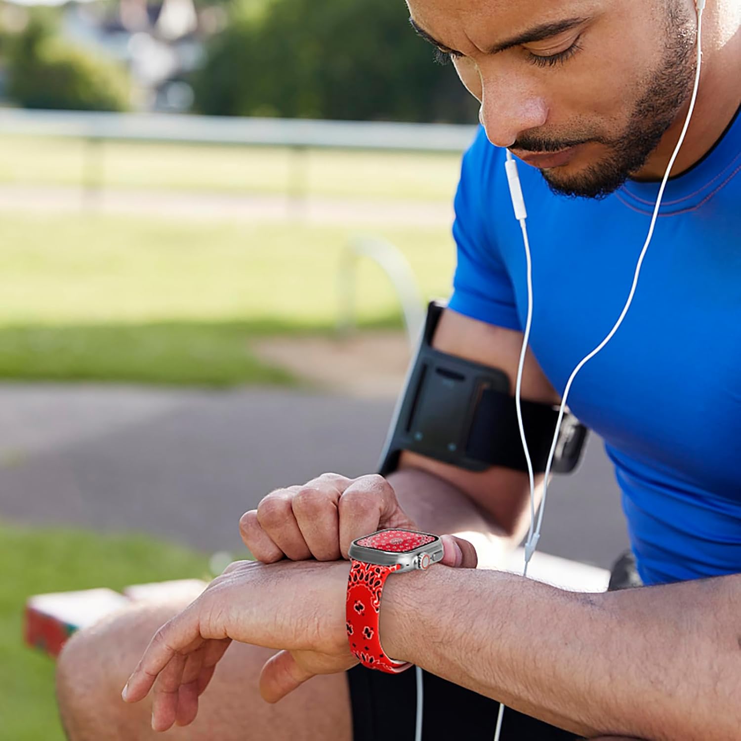 Correas deportivas tipo bandana compatibles con Apple Watch de 1.496 pulgadas, 1.575 pulgadas, 1.614 pulgadas, 1.654 pulgadas, 1.732 pulgadas, 1.772