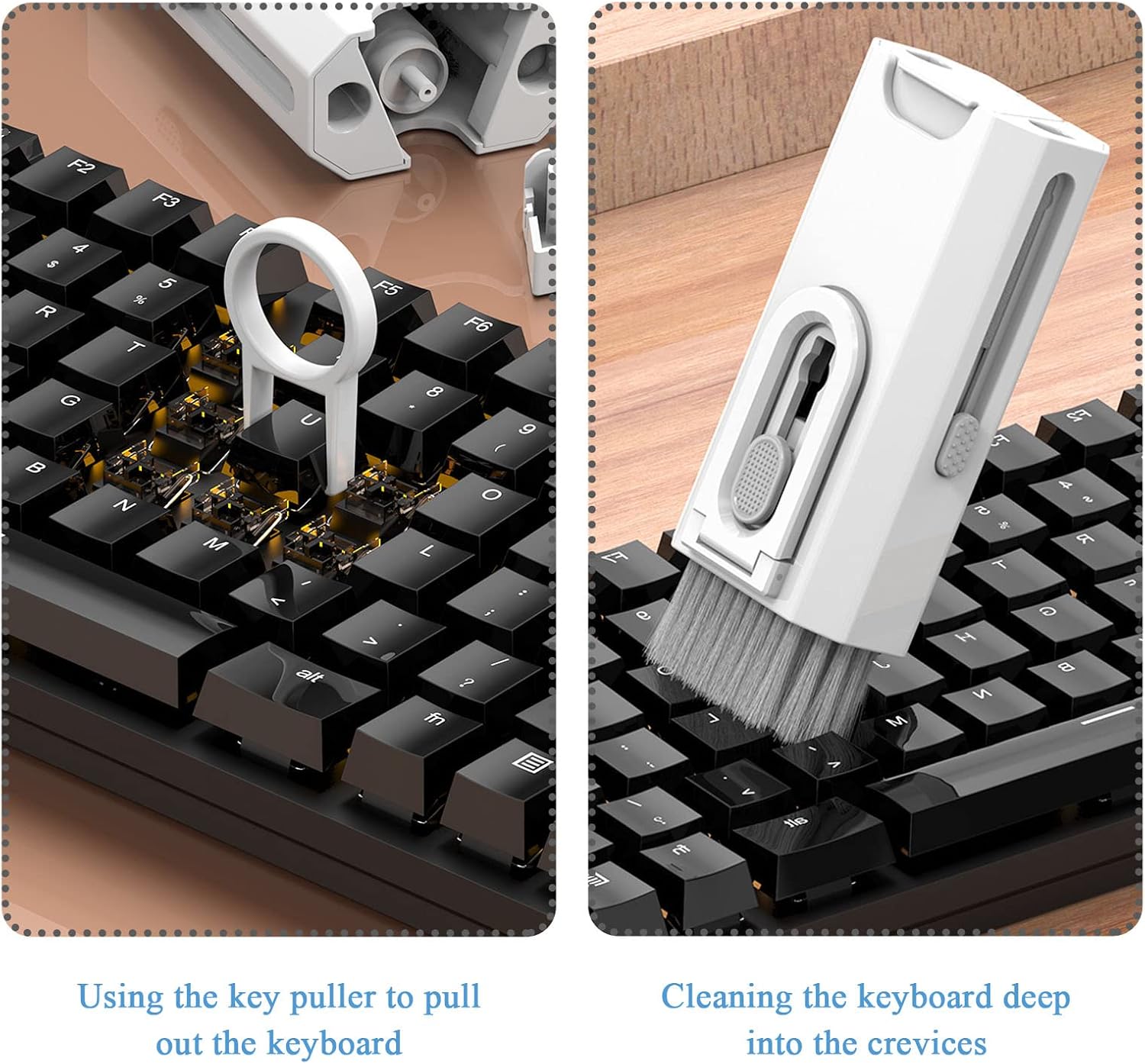 GAHANO Kit de limpieza electrónica 9 en 1 para laptop, computadora, tableta, kit de limpiador de Airpod, kit de limpiador de teclado con tirador de