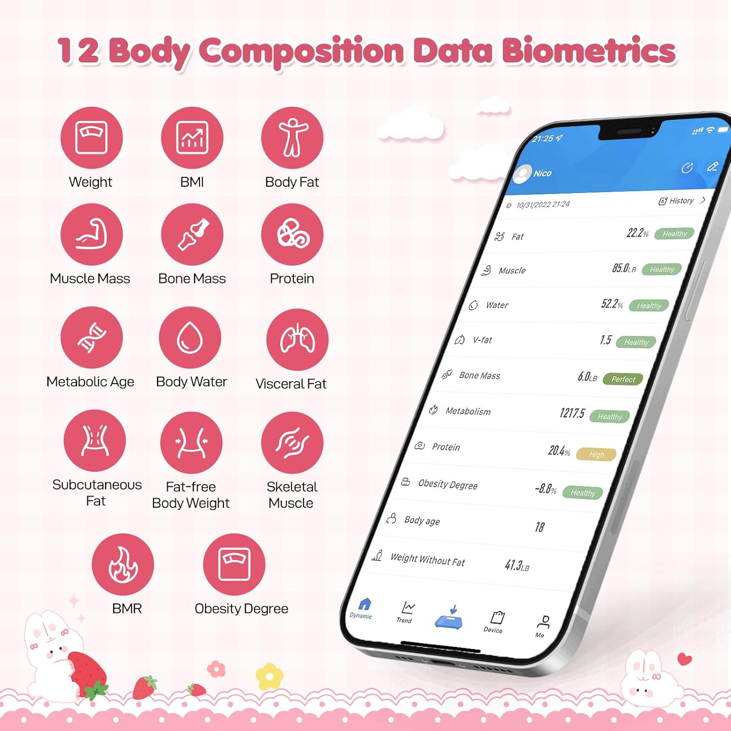 UCTHAT Báscula corporal inteligente digital 3D, báscula de baño con Bluetooth con iOS, aplicación Android, analizador de monitor de composición