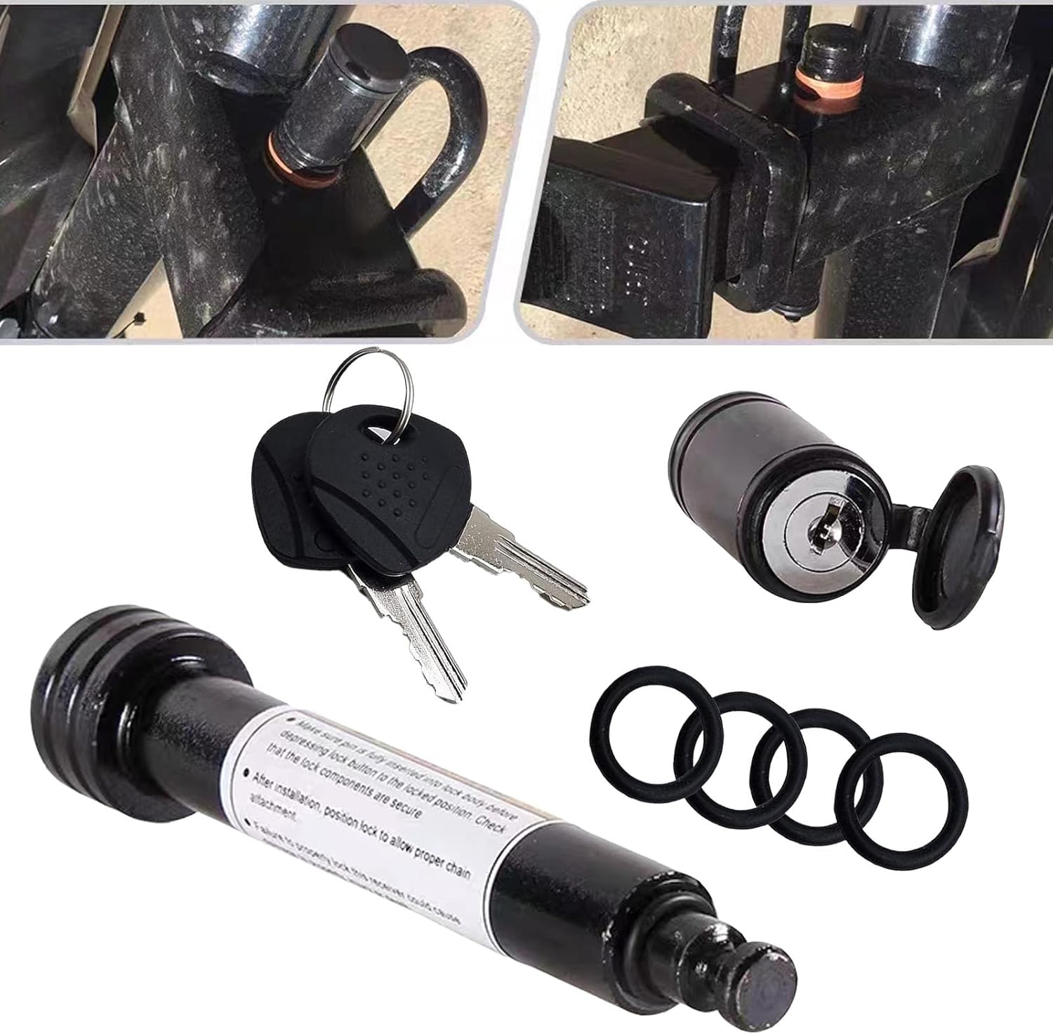 UGSHY 1 cerradura de enganche de remolque, diámetro del pasador de 58 pulgadas, se adapta a receptor de 2 pulgadas, cerradura de enganche de bloqueo