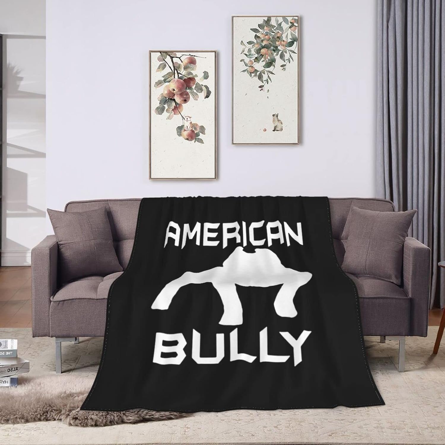Manta American Bully súper suave, cálida y ligera, adecuada para decoración del sofá cama, decoración del hogar, viajes, 50 x 40 pulgadas