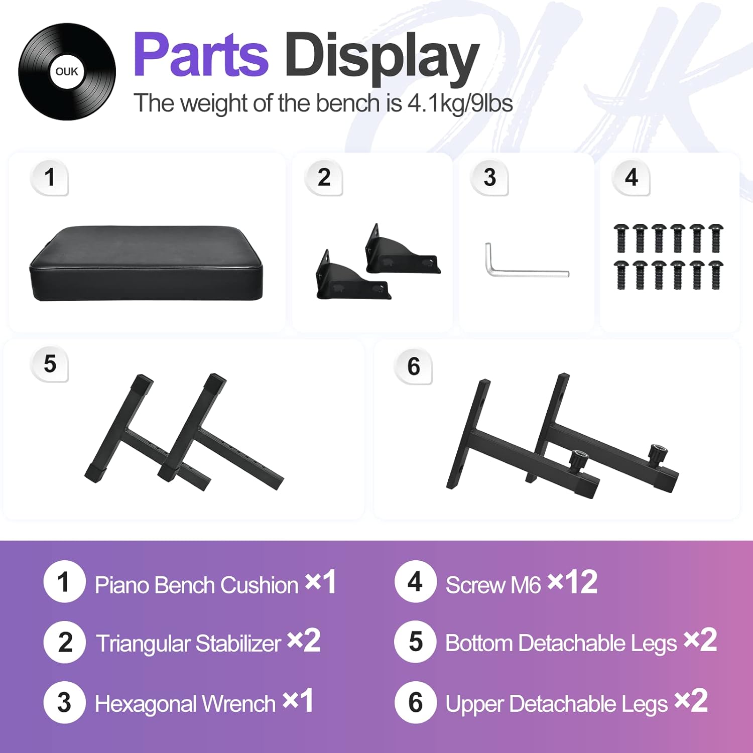 Banco de piano ajustable, banco de teclado de música, taburete de piano con cojín acolchado negro, silla de piano para soporte de teclado, músicos,