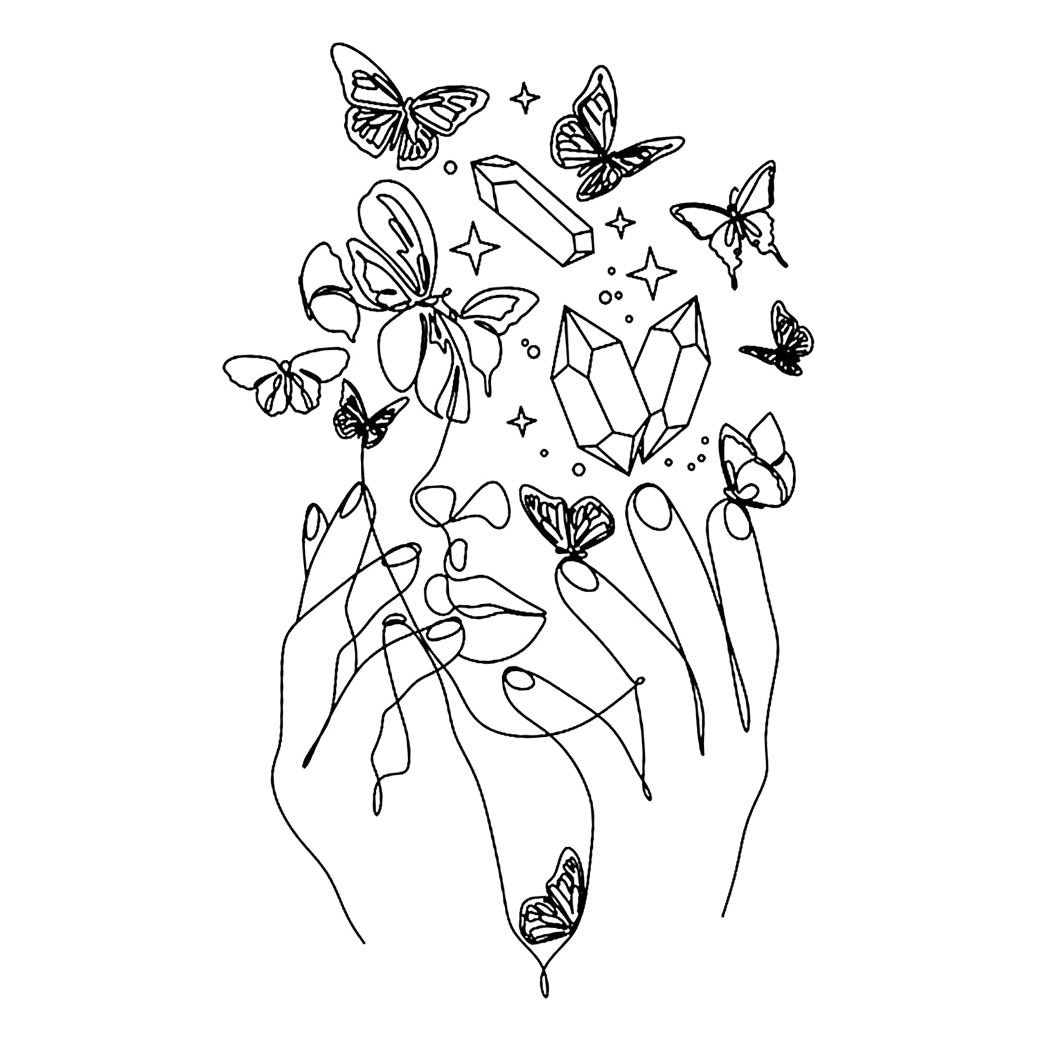 Inkbox Tatuajes temporales, tatuaje semipermanente extra grande, un tatuaje de alta calidad, fácil, de larga duración, resistente al agua con tinta