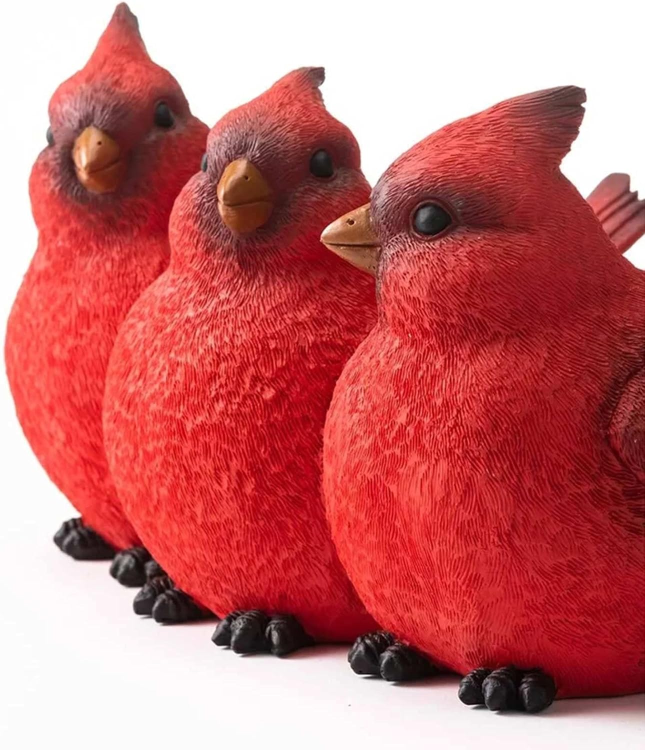 Maceta de trío cardenal de resina, maceta de trillizos de pájaros rojos, resina creativa de tres pájaros pequeños, estatua de adorno de interior