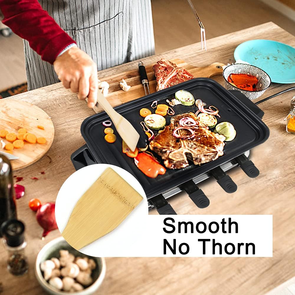 Petfu Raclette – Parrilla de mesa eléctrica de 1300 W, parrilla interior con 8 mini sartenes de raclette de queso con placa antiadherente,
