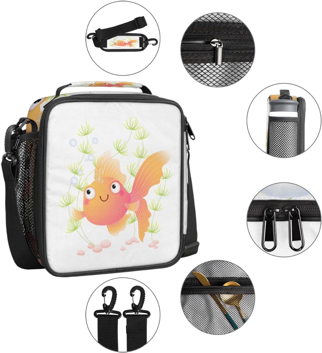 Little Goldfish – Lonchera aislada a prueba de fugas para hombres y mujeres, lonchera pequeña para el trabajo, picnic, playa, viajes