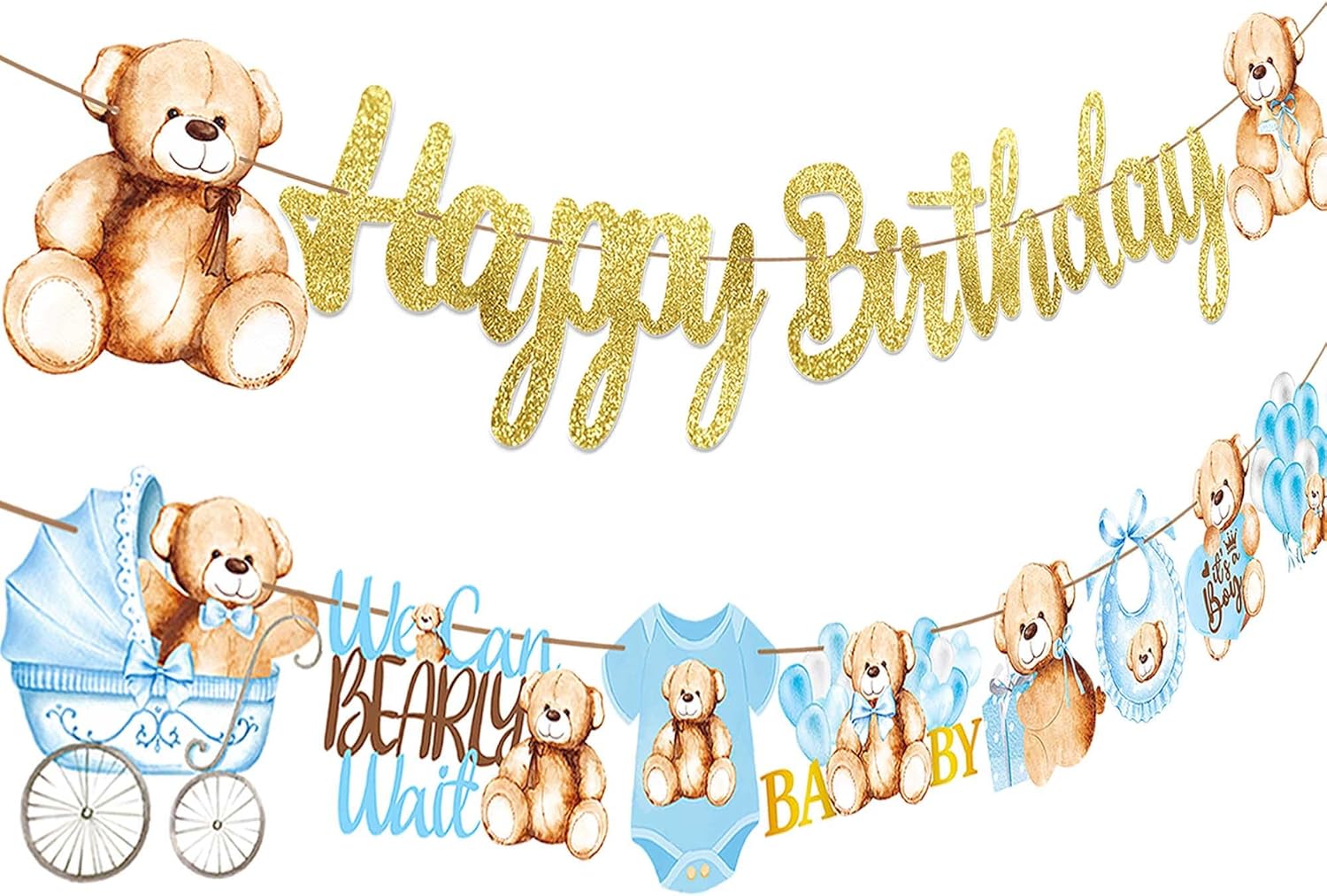 Cartel de cumpleaños con purpurina de oso de peluche, decoración de fiesta de cumpleaños, oso de peluche, decoración para fiesta de cumpleaños con