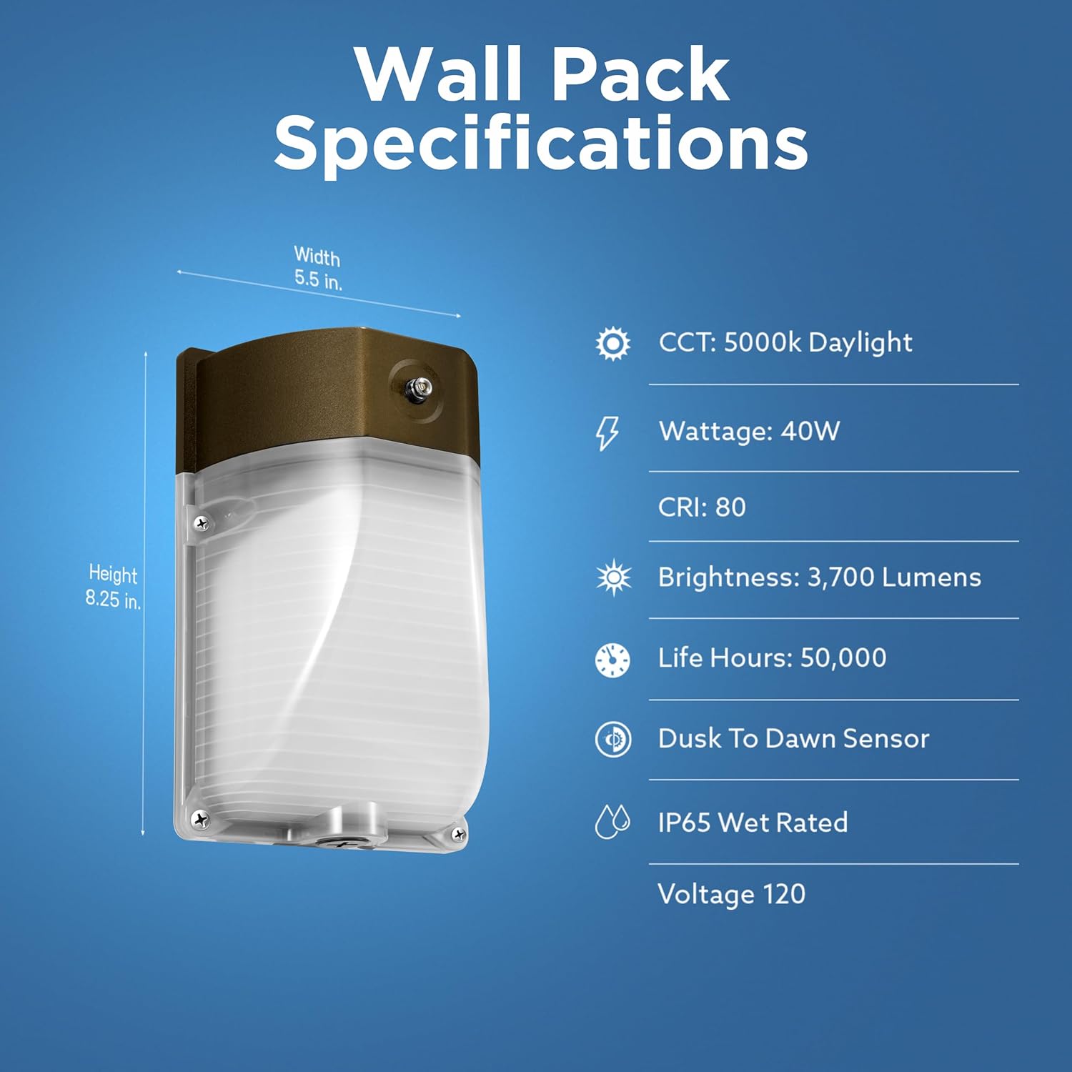 Feit Electric Paquete de luces LED de pared para exteriores de 40 W con fotocélula del atardecer al amanecer, luz de seguridad montada en la pared,