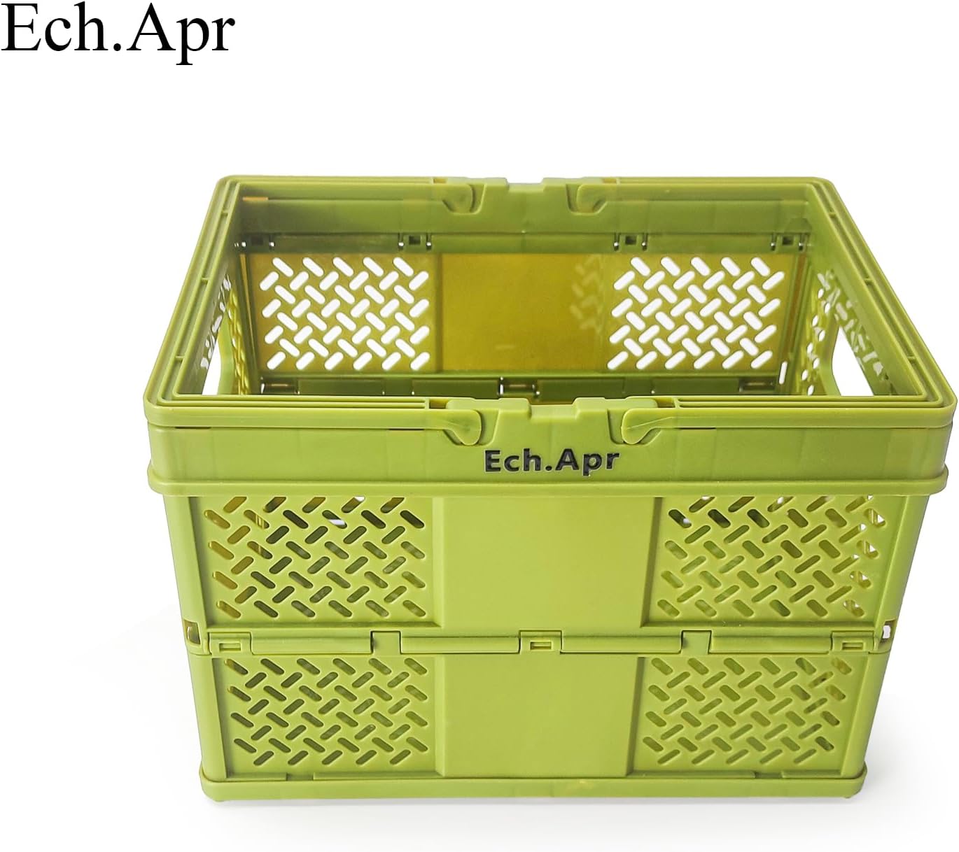 Ech.Apr Cesta de plástico para organización de almacenamiento de escritorio, mini caja apilable con asa de transporte, cesta plegable para el hogar,