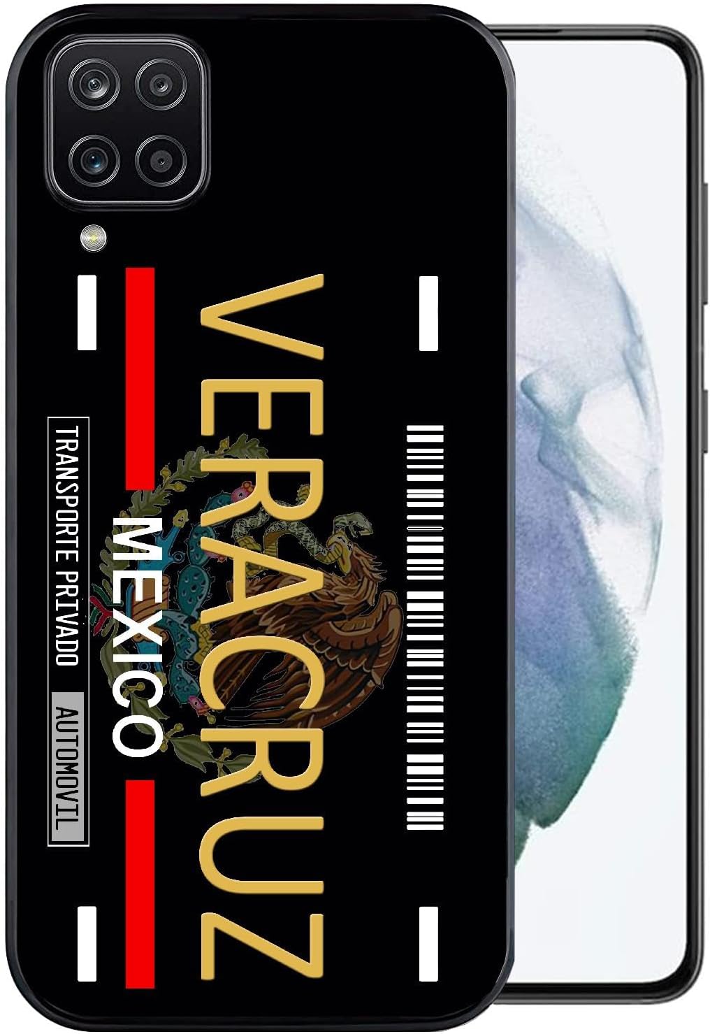 Funda diseñada para Samsung Galaxy A12, MX México, Veracruz, funda de matrícula mexicana compatible con Samsung Galaxy A12