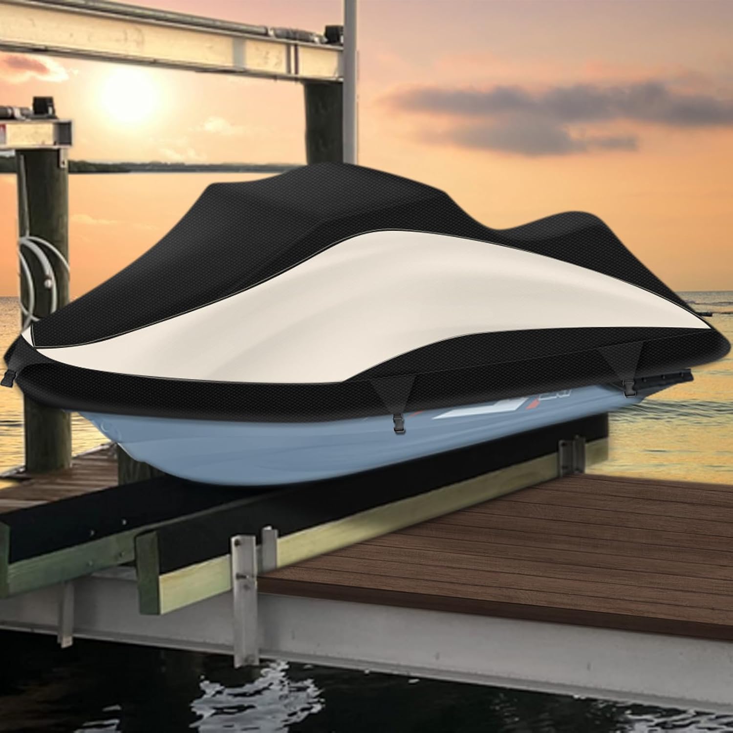 Funda para moto acuática remolcable 300D, resistente al agua, con rejillas de ventilación reflectantes, se adapta a Seadoo, Yamaha, GTX, Kawasaki,
