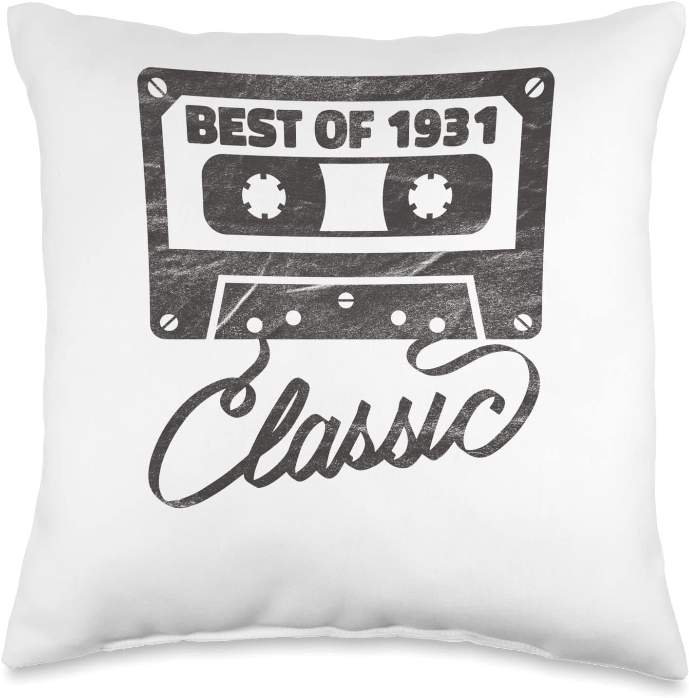 Best of 1931 Limited Edition Birthday Gifts Cassette Tape Throw Pillow, 16×16, Multicolor