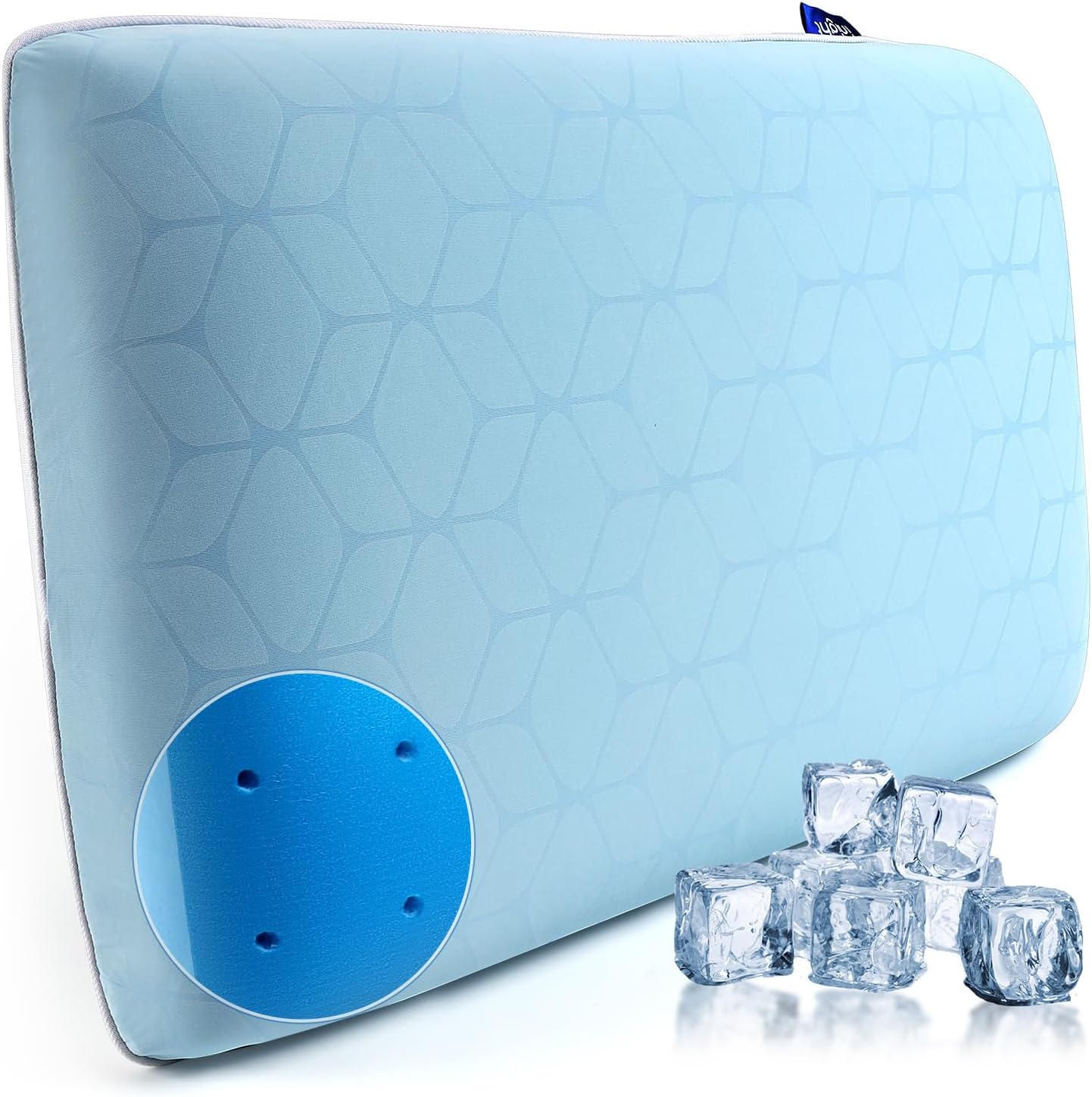 inight Almohada refrescante, almohadas de espuma viscoelástica de gel refrescante, almohada refrescante para personas que duermen con calor,