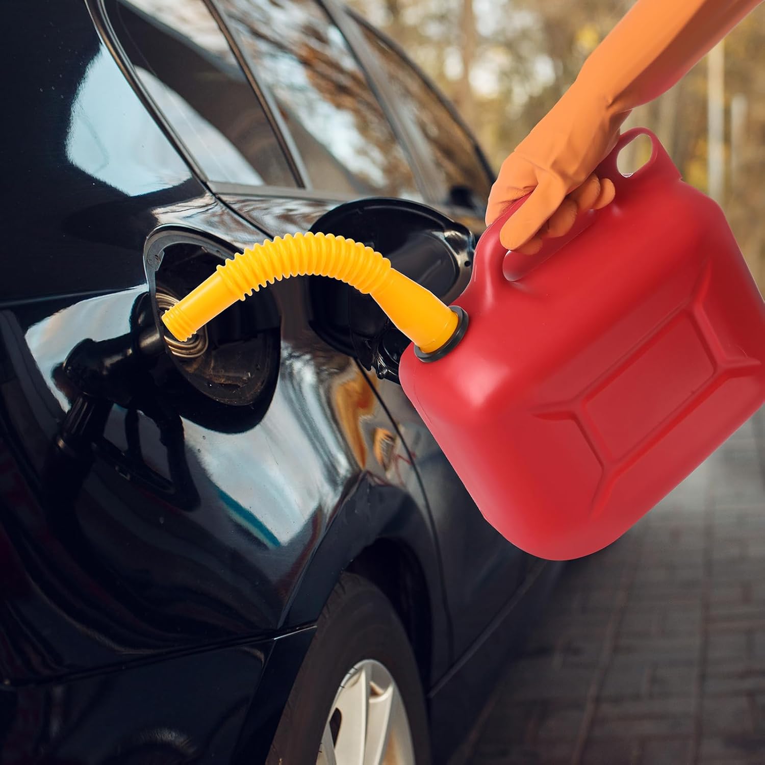 Juego de 12 boquillas de repuesto para latas de gasolina amarillas, incluye 12 boquillas de tanque de gas, 24 tapas de latas de gas, 12 tapas de