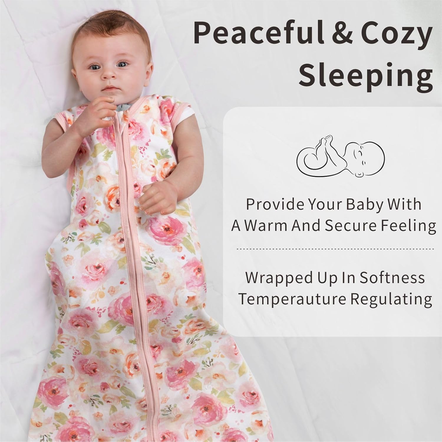 TOG 0.5 – Saco de dormir para bebé, de 0 a 6 meses, 100% algodón, cómodo, suave, sin mangas, ligero, con cremallera de 2 vías, para bebés
