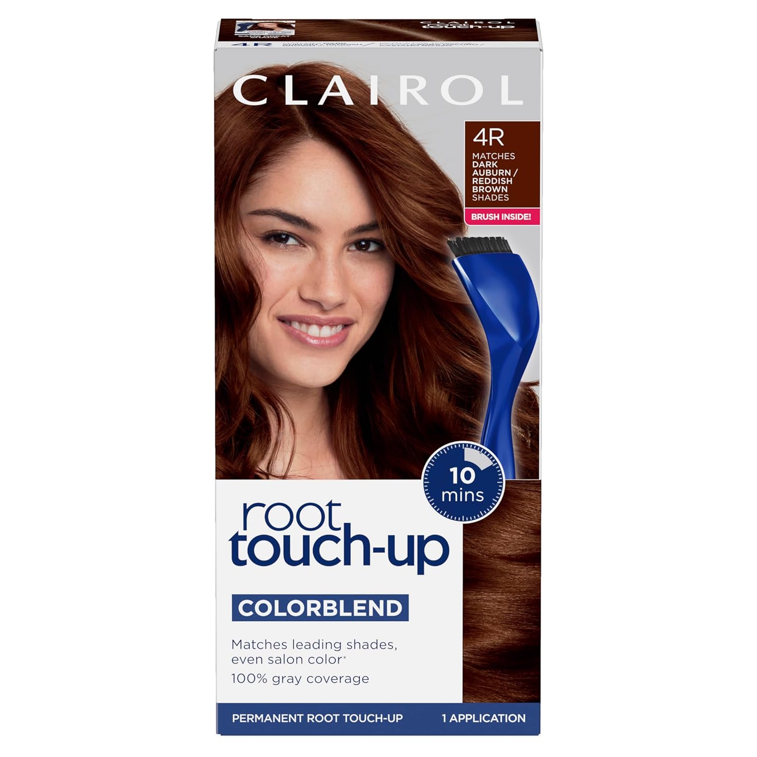 Clairol Root Touch-Up de Nice’n Easy – Tinte permanente para el cabello, color castaño rojizo oscuro 4R, paquete de 1 unidad