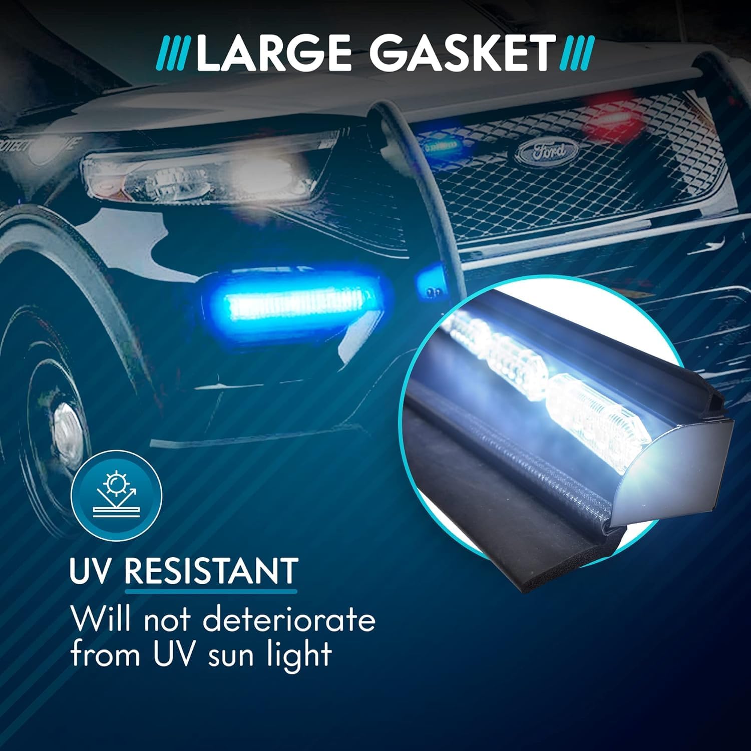 Ultra Bright Lightz 18 pulgadas  Junta grande  Elimina advertencia de emergencia visera Dash Stick montaje superficie luz parabrisas protector de