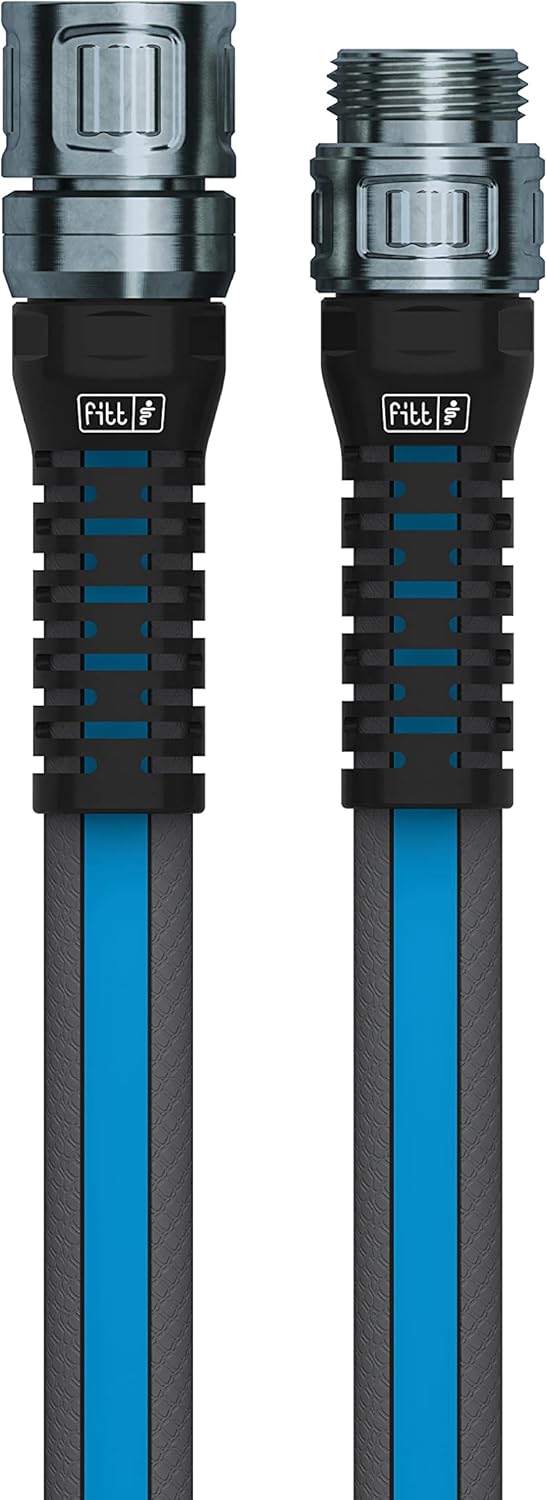 FITT Force Pro Manguera de agua, manguera de jardín de grado comercial resistente de 58 pulgadas, 75 pies, color azul