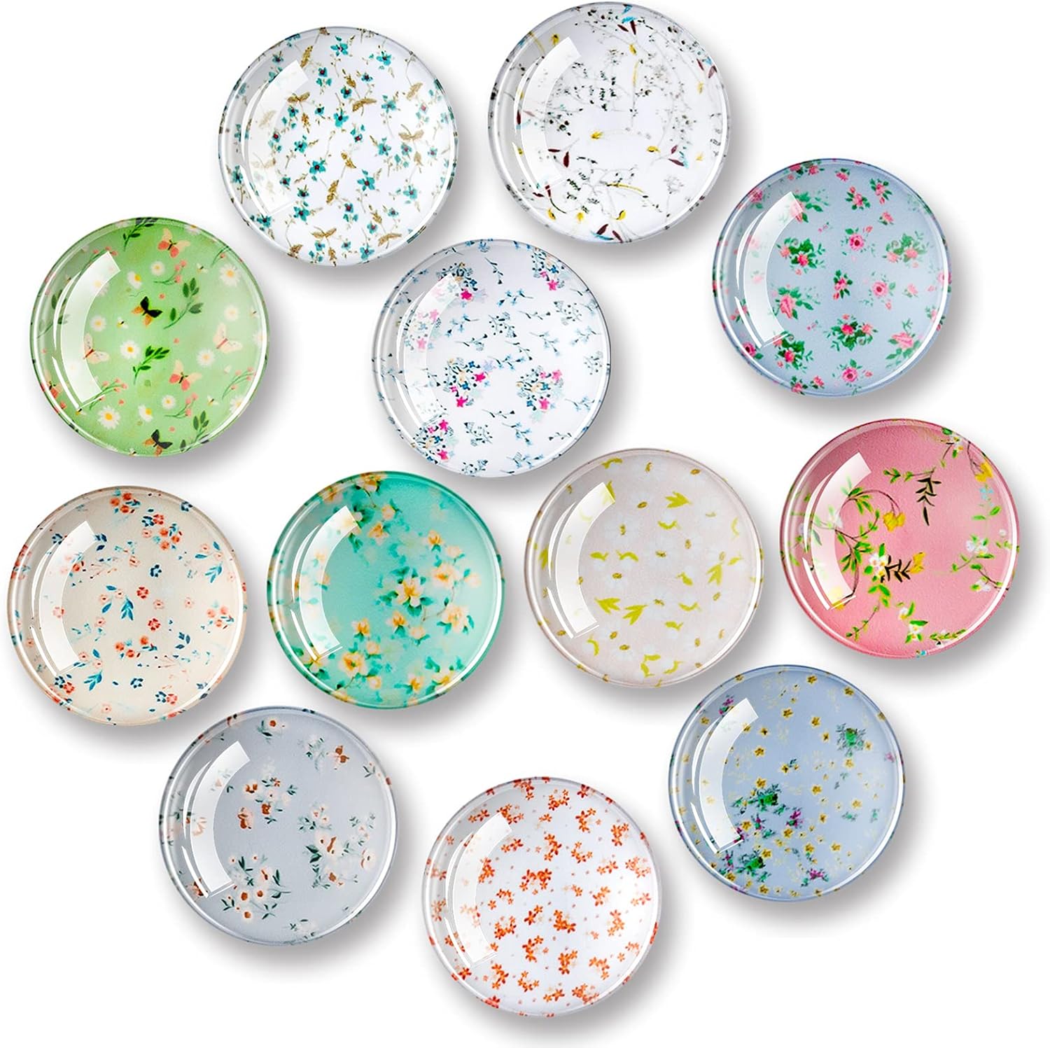 Imanes para nevera, 12 imanes para refrigerador con flores, imanes para nevera de cocina, imanes para casillero para niñas, bonitos imanes para