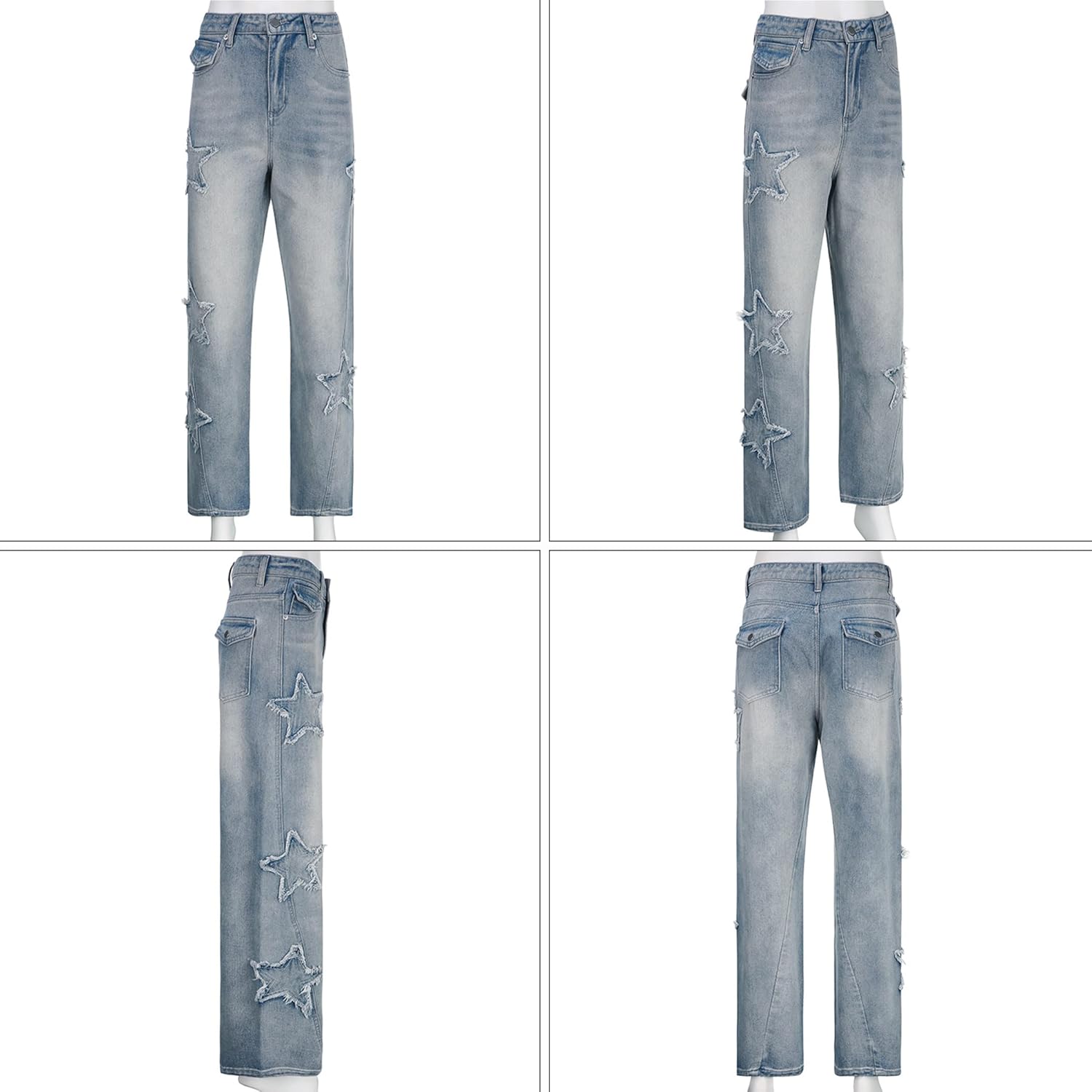Star Jeans Y2k Jeans Emo Cargo Jeans Womens Cute Jeans for Teens