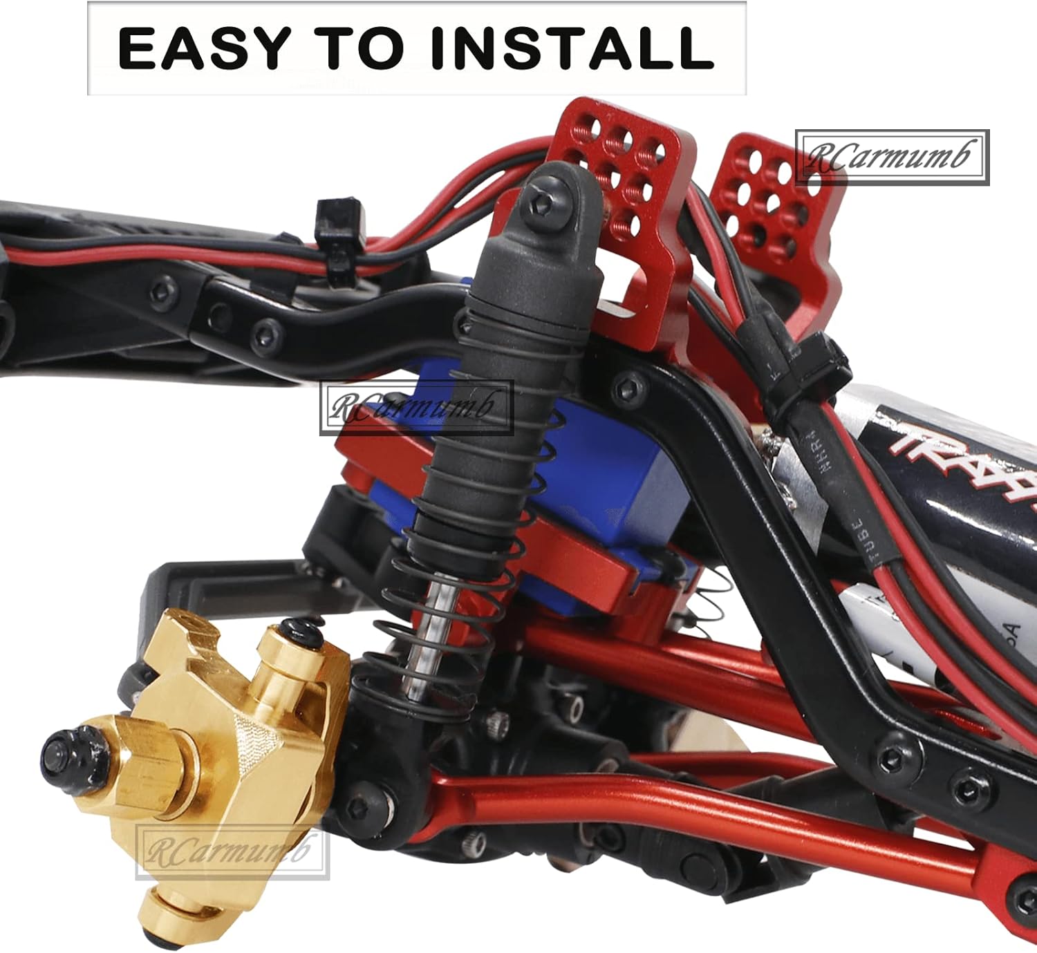 Rcarmumb RC Upgrades – Piezas para 118 TRX4M, bloques de dirección de latón para nudillos y ruedas, cubos C para 118 TRX4M RC Crawler, latón