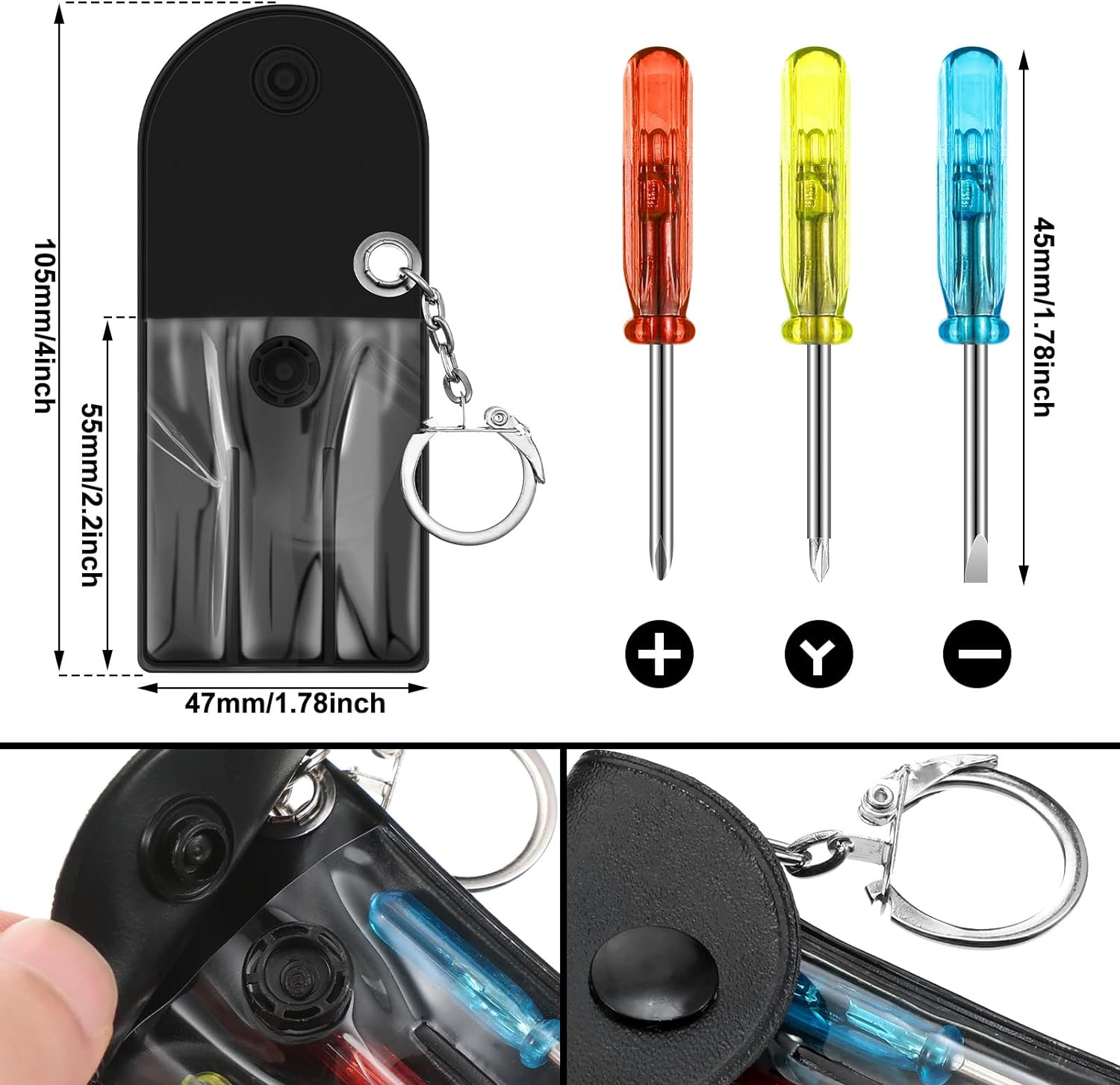 Jutom Juego de 120 llaveros con mini destornillador, cinta métrica, regalos a granel retráctiles para adultos y hombres, herramienta de Navidad,
