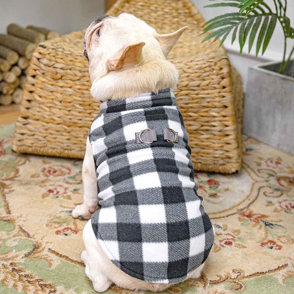 BEAUTYZOO Suéter de forro polar para perros pequeños, chaqueta de invierno, con anillo en D, accesorio de correa para cachorros de razas medianas de