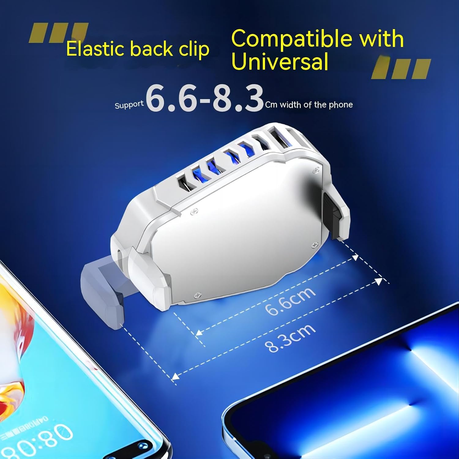 Enfriador de teléfono móvil, disipador de calor, negro, dispositivo de enfriamiento móvil compatible con teléfonos inteligentes de 2.6-3.27