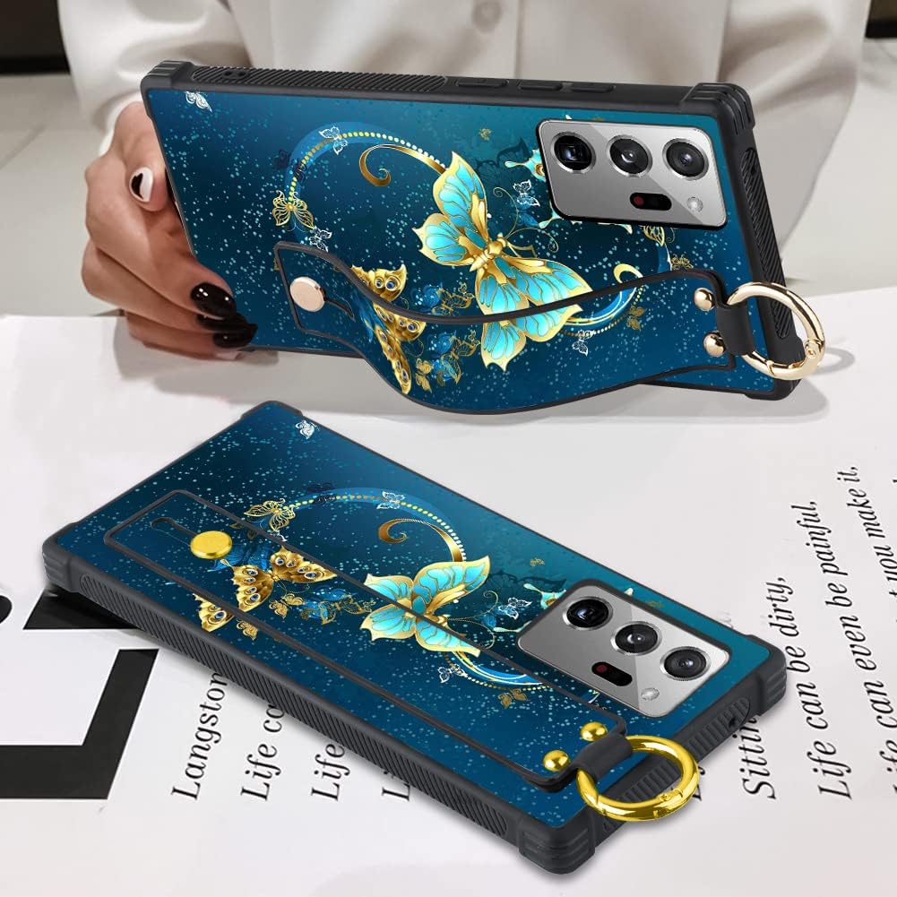 KANGHAR Funda para Samsung Galaxy Note 20 Ultra con diseño de mariposa azul para Samsung Galaxy Note 20 Ultra