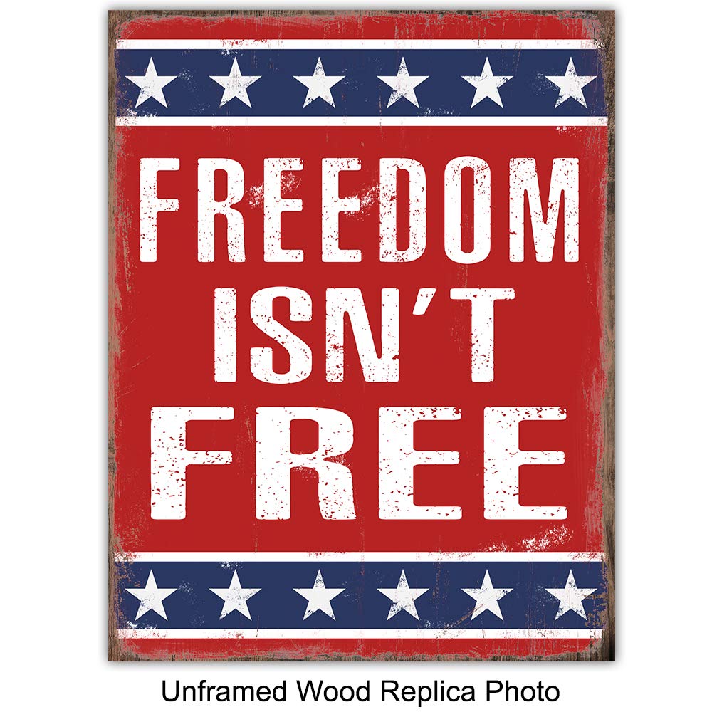 Patriotic Wall Decor Set Prints – American Flag Wall Art – Military Wall Decor – Gift for Veterans, Marine Corps, Army, Air Force, Navy, Coast