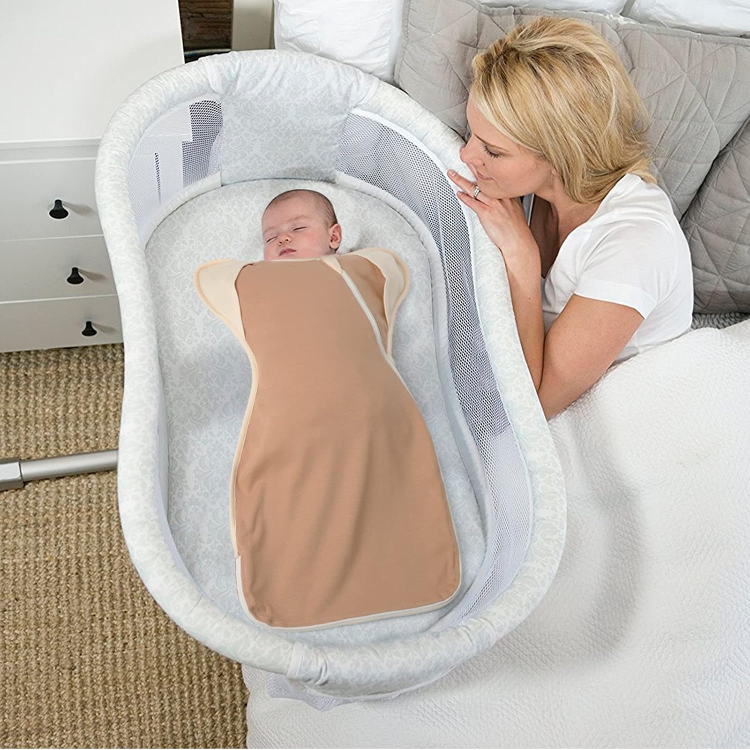 Manta de 3 vías para envolver con brazos hacia arriba, fácil de cambiar pañales para bebés, niños y niñas, recién nacidos, transición a calma sin
