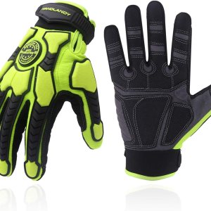 HLDD HANDLANDY Guantes de trabajo resistentes, acolchado SBR, guantes de impacto protectores TPR, guantes mecánicos antivibratorios HLDD HANDLANDY Guantes de trabajo resistentes, acolchado SBR, guantes de impacto protectores TPR, guantes mecánicos antivibratorios