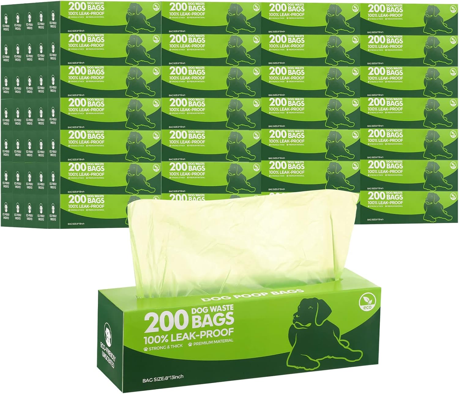 Sherr 20 rollos en caja, 4000 unidades, bolsas para excrementos de perro, a prueba de fugas, bolsas universales para desechos de mascotas, bolsas
