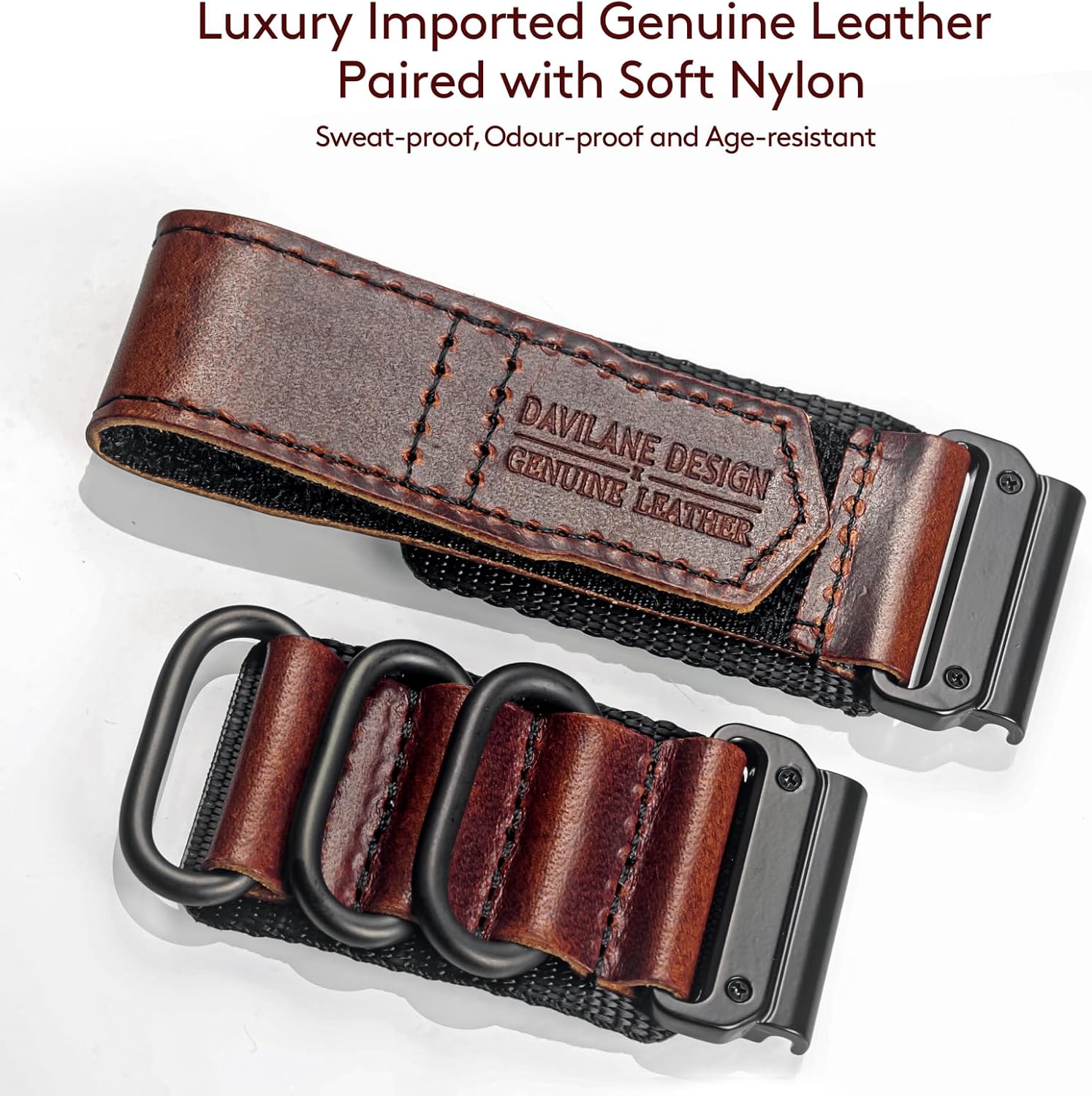 Compatible With Garmin Watch Band, Leather Watch Band Sports Strap For FnixInstinctTactixVivoactiveApproachMARQQuatixD2ForerunnerEnduro,202226MM