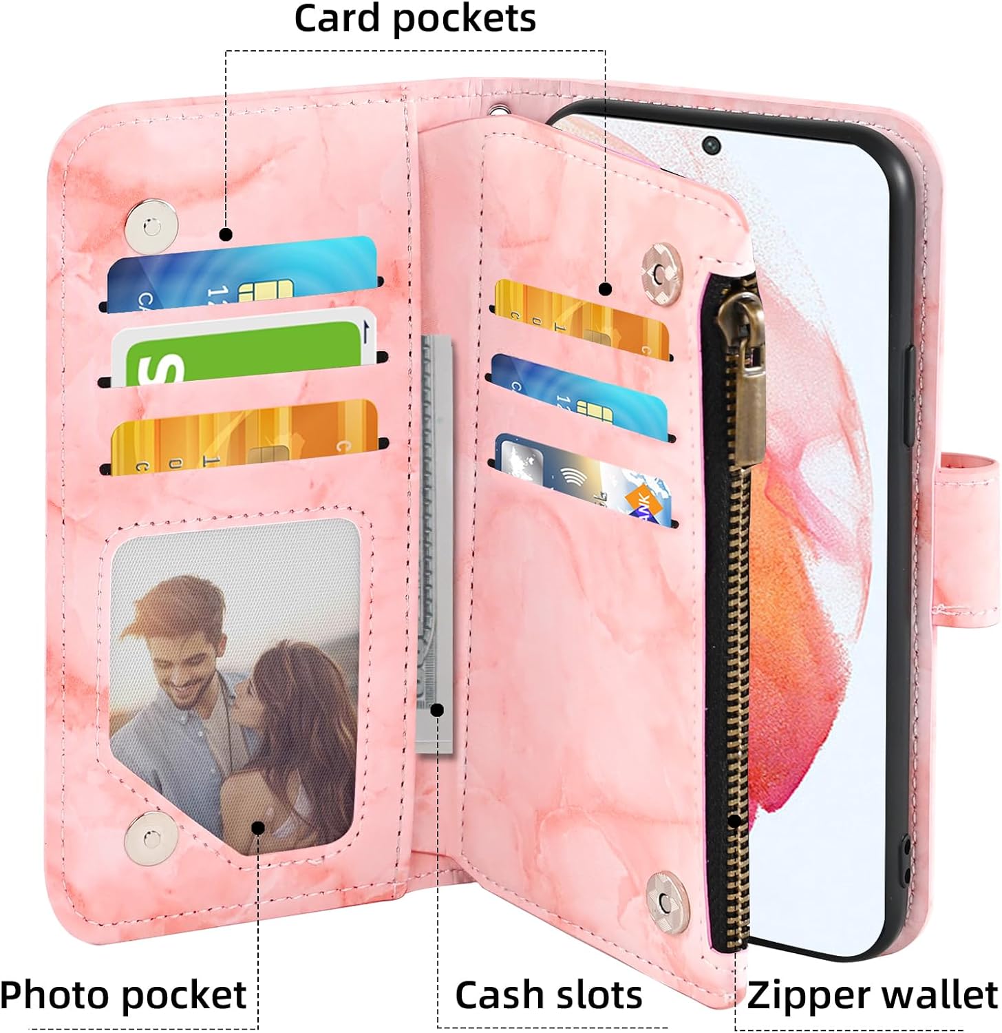 Asuwish Funda de teléfono para Samsung Galaxy S21 5G de 6.2 pulgadas con protector de pantalla de vidrio templado y soporte de ranura para tarjeta