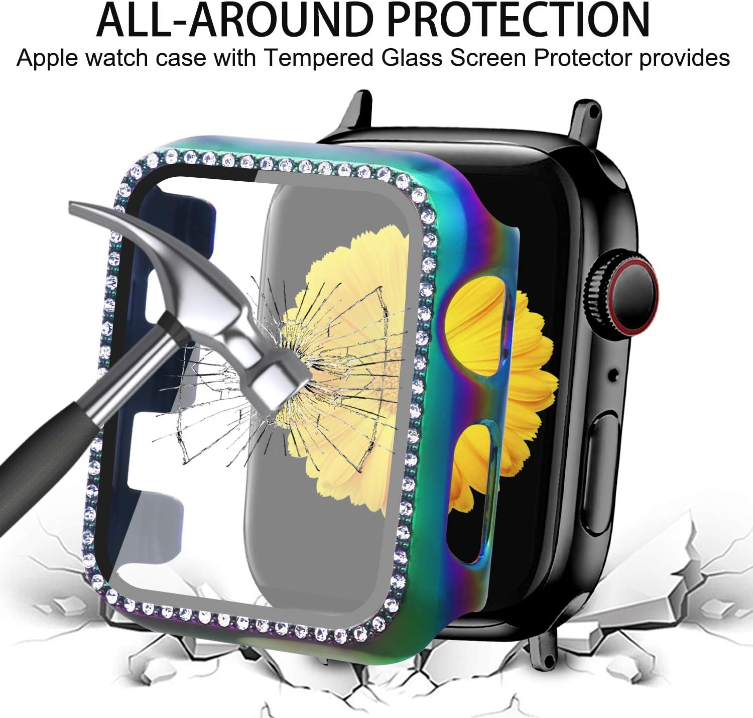 Mesime – Correa de repuesto para Apple Watch, de 1.49 pulgadas, 1.57 pulgadas, 1.65 pulgadas, 1.73 pulgadas, incluye protector de pantalla, correa