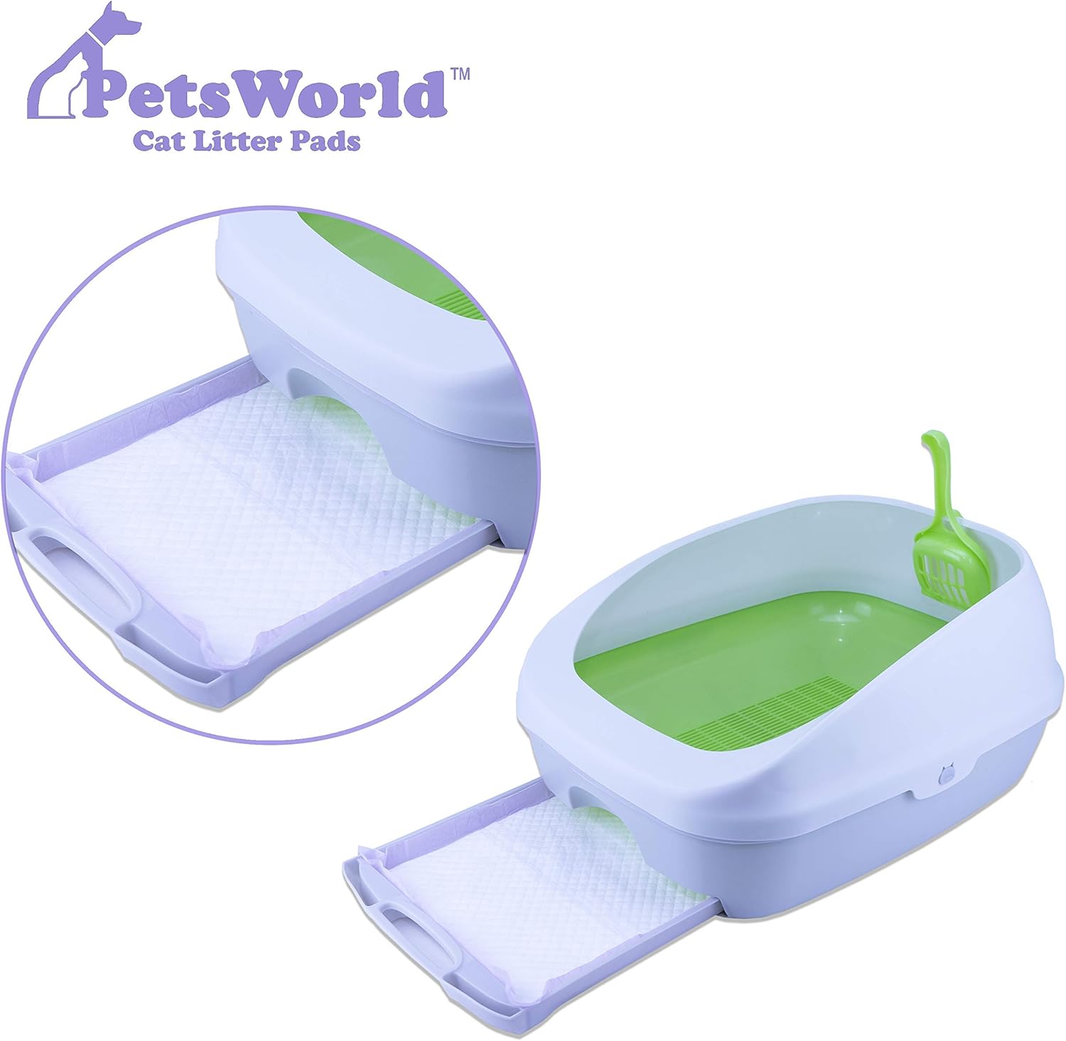 PETSWORLD Recambios de almohadillas para gatos Tidy Cats Breeze Litter System 50 almohadillas para caja de arena para gatos, 16.9 x 11.4 pulgadas
